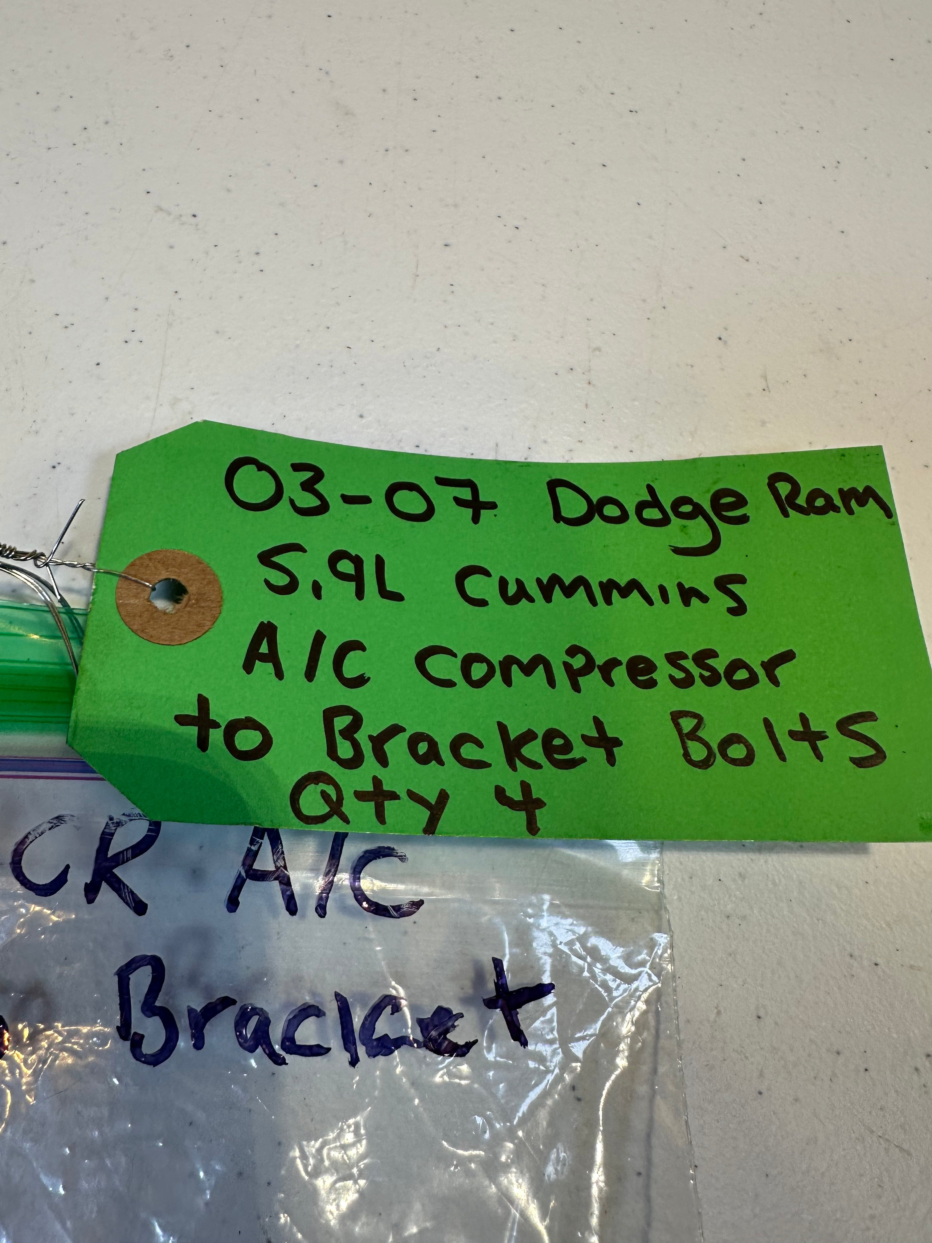 2003-2007 Dodge Ram 2500 3500 5.9L Cummins A/C Compressor To Bracket Bolts Qty 4