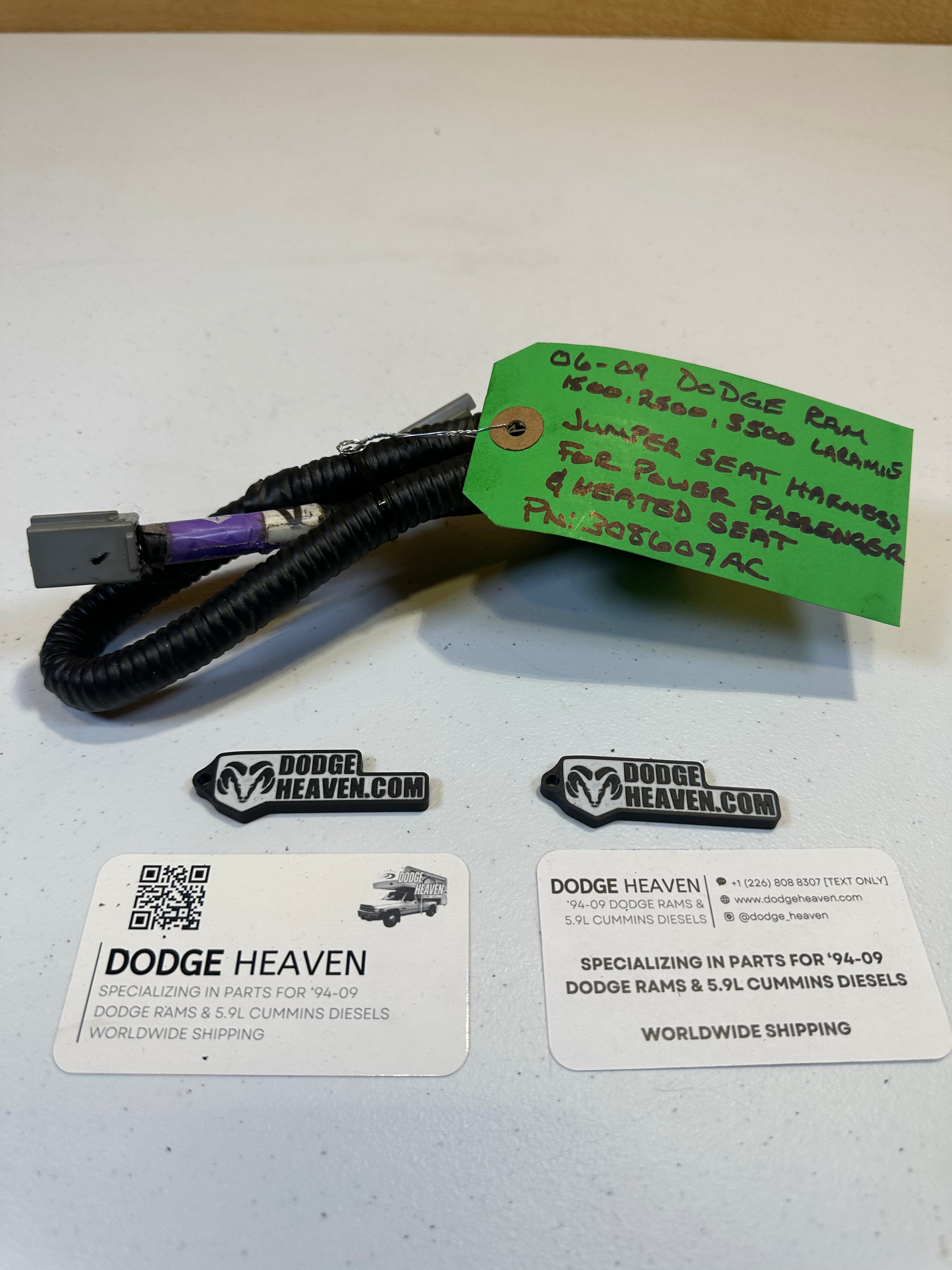 2006-2009 Dodge Ram Jumper Seat Harness Passenger Power & Heated Seats