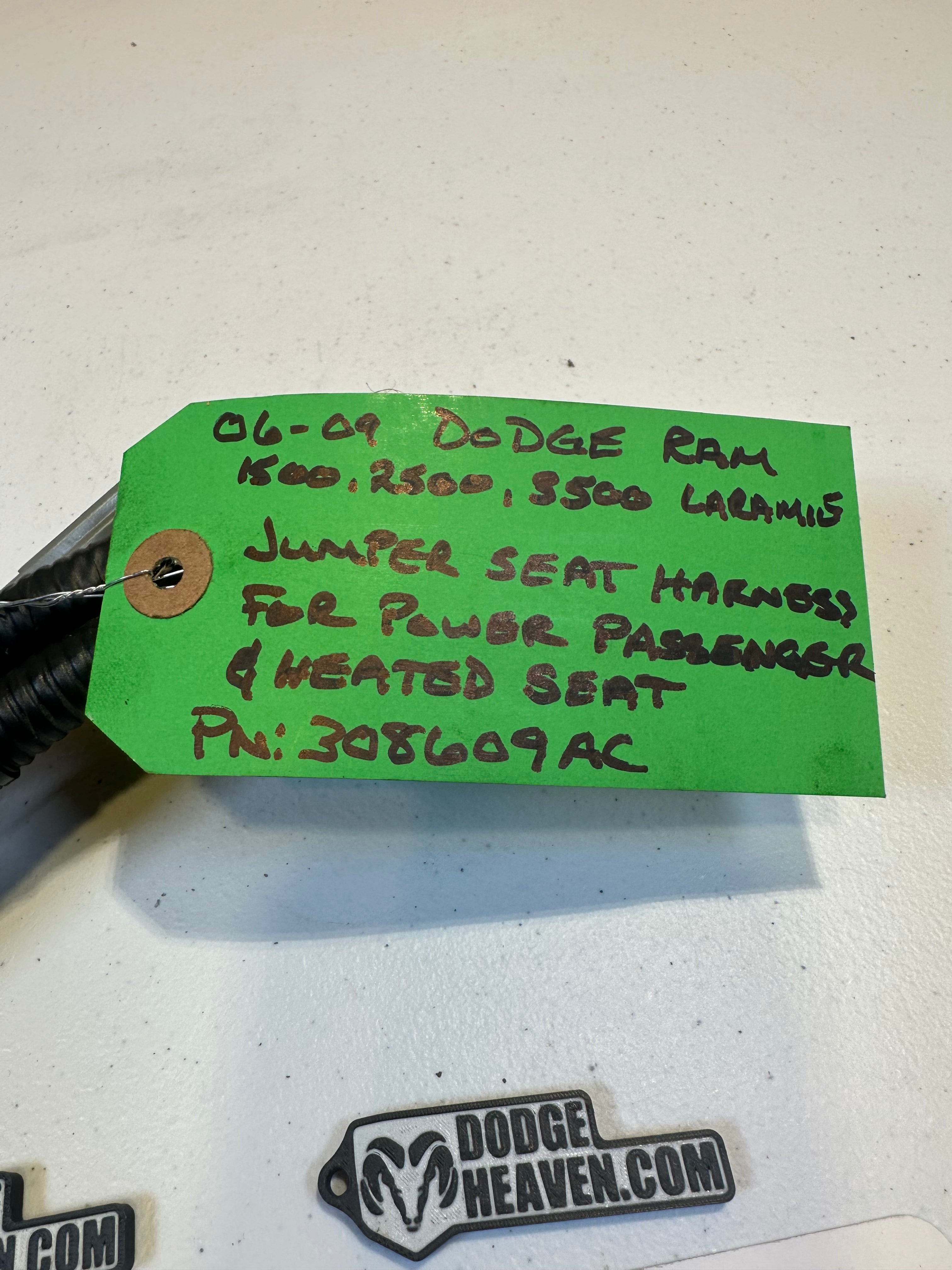 2006-2009 Dodge Ram Jumper Seat Harness Passenger Power & Heated Seats