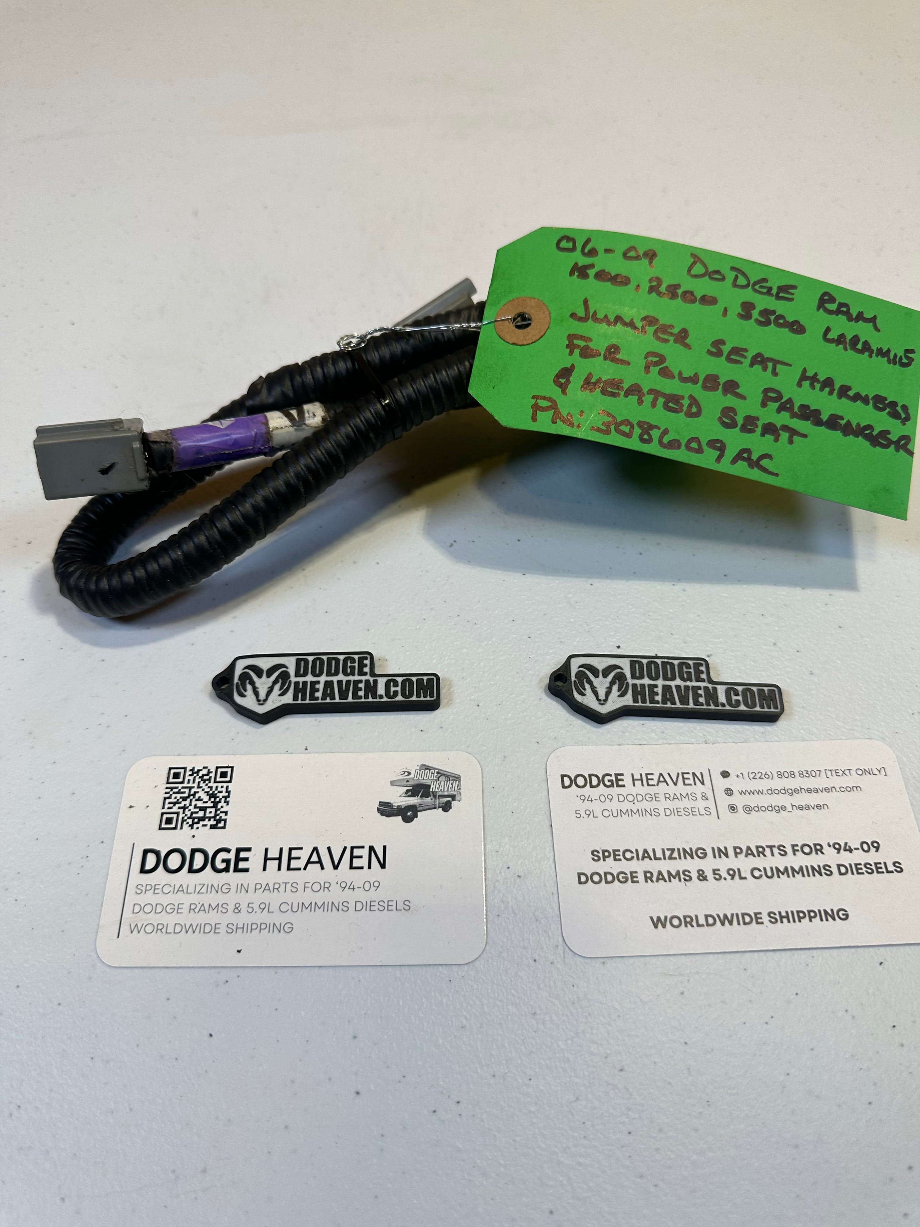 2006-2009 Dodge Ram Jumper Seat Harness Passenger Power & Heated Seats