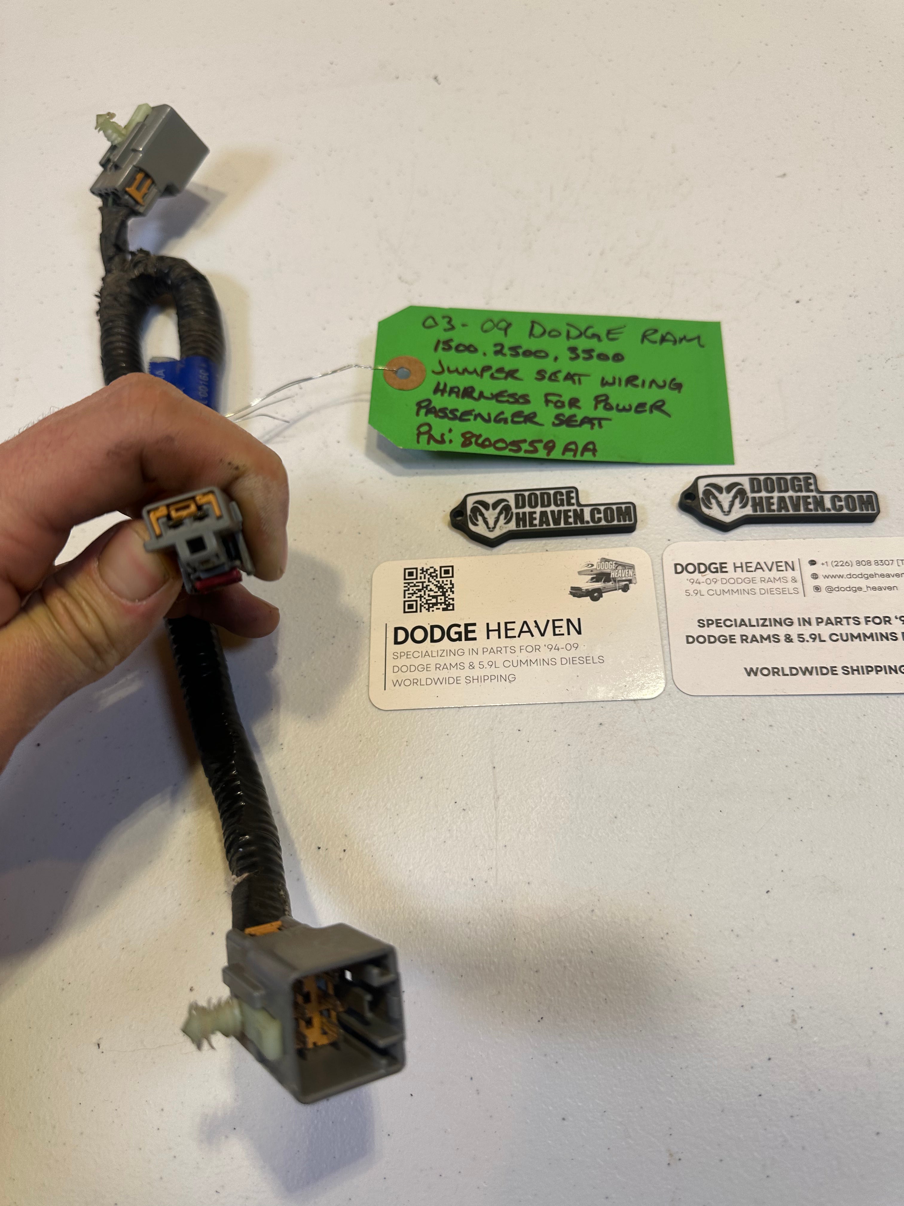 2003-2009 Dodge Ram Jumper Seat Crossover Harness Power Passenger Seat