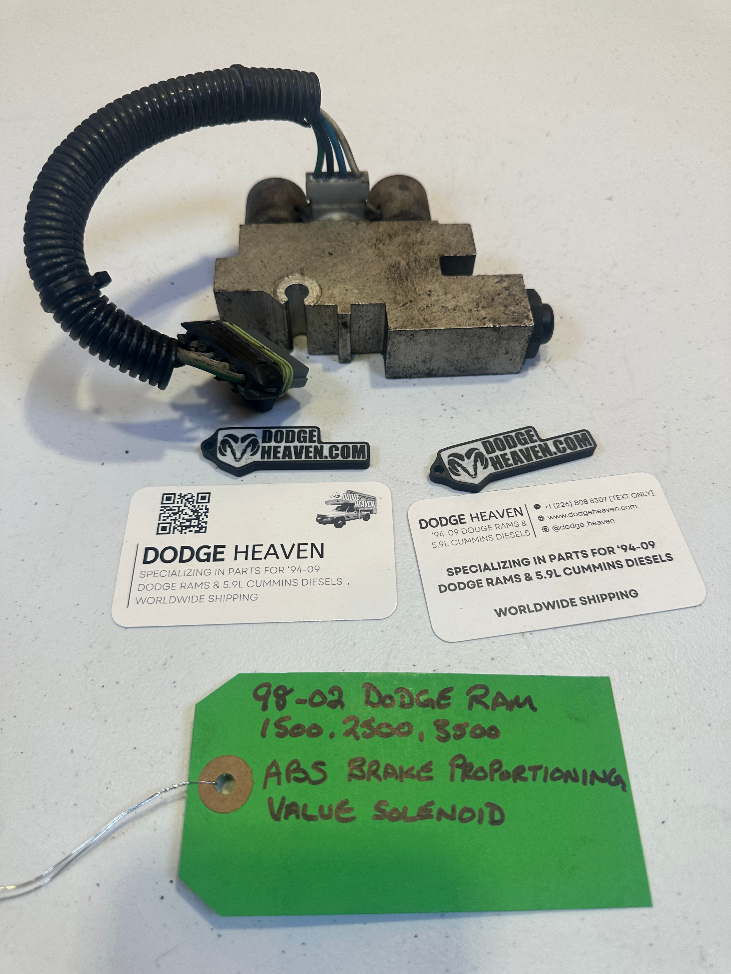 1998-2002 Dodge Ram 1500 2500 3500 ABS Brake Proportioning Valve Solenoid
