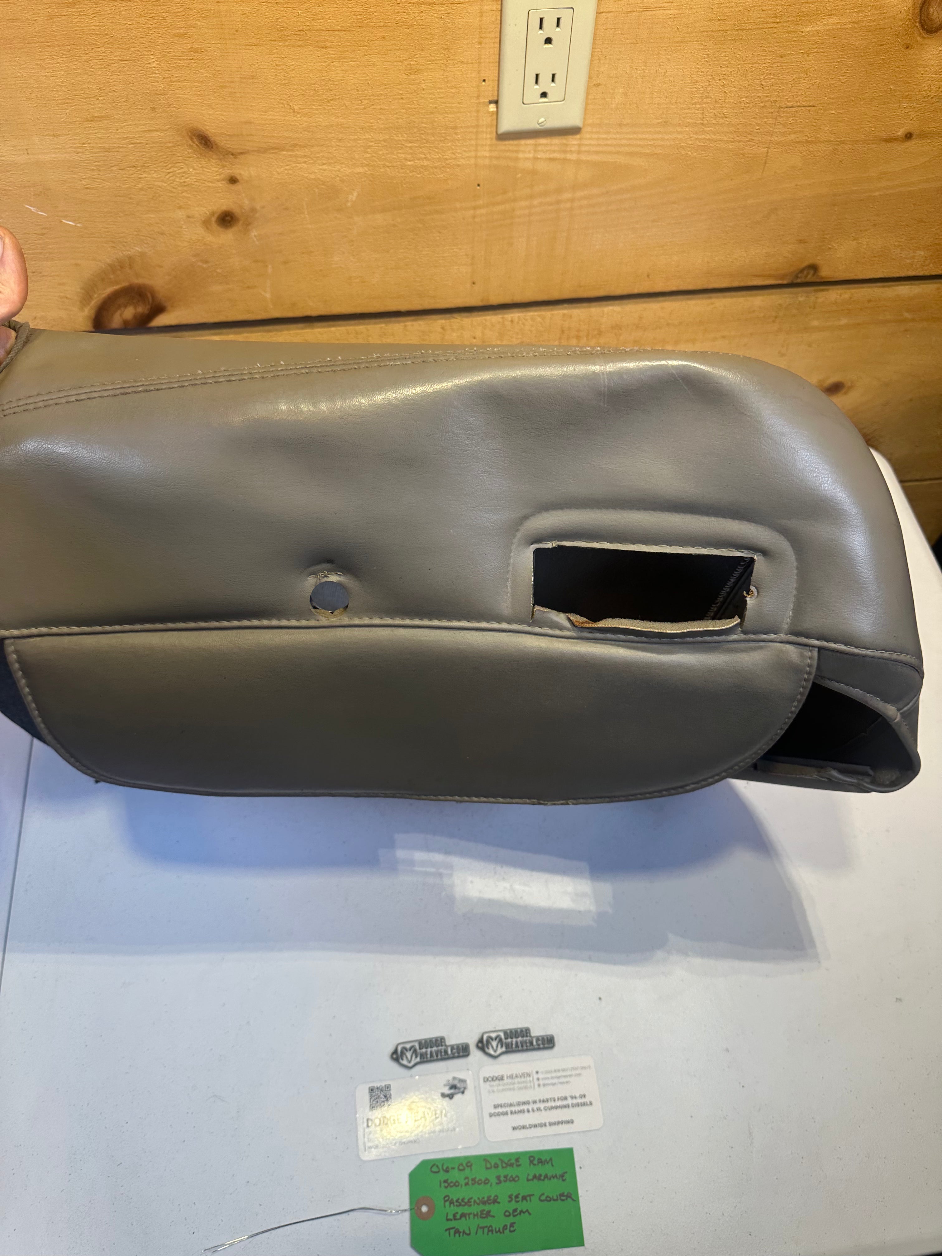 2006-2009 Dodge Ram Laramie Passenger Seat Cover leather Tan / Taupe