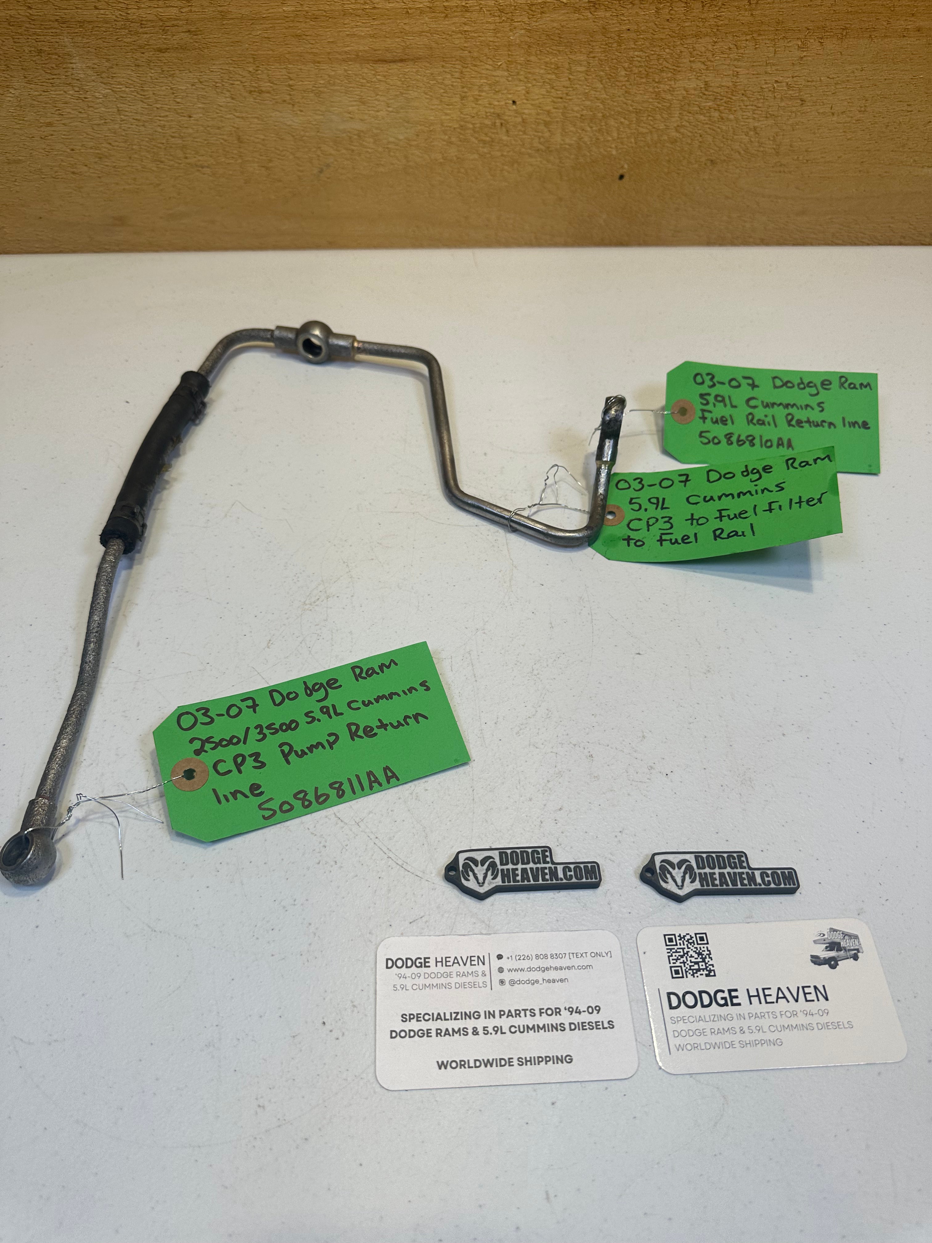 2003-2007 Dodge Ram 5.9L Cummins CP3 to Fuel Filter to Fuel Rail Line