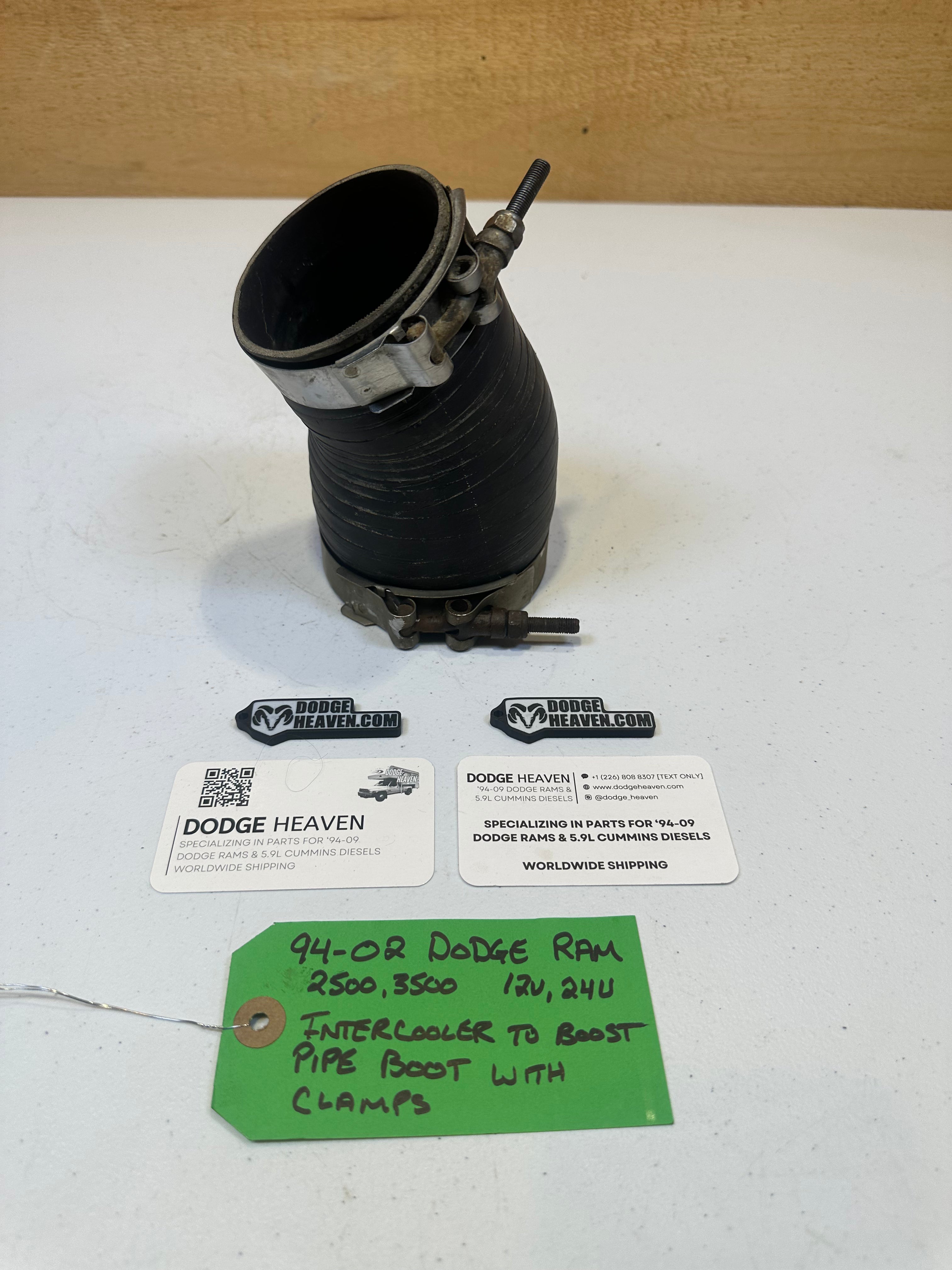 1994-2002 Dodge Ram 5.9L Cummins Intercooler to Boost Pipe W clamps