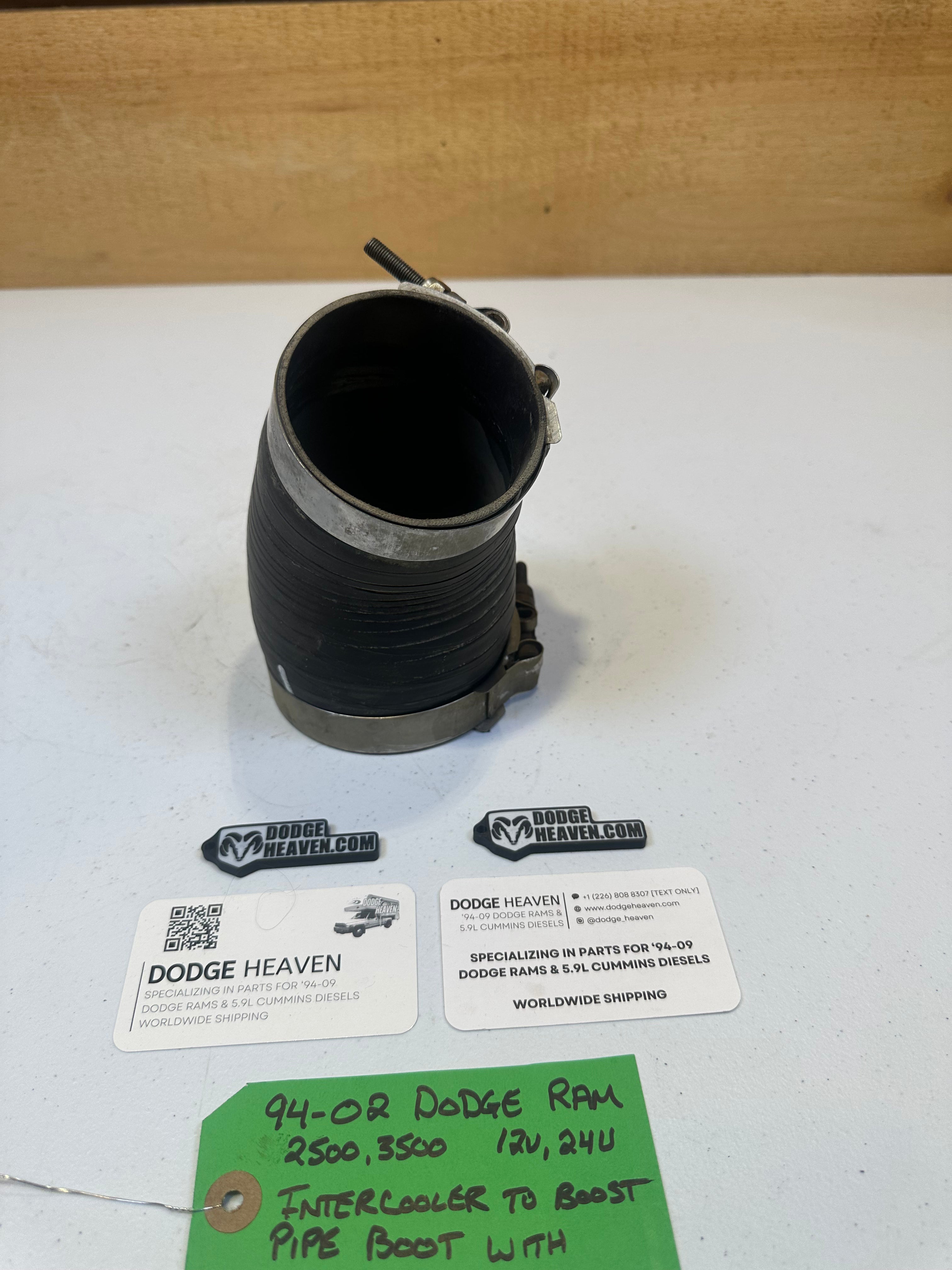 1994-2002 Dodge Ram 5.9L Cummins Intercooler to Boost Pipe W clamps