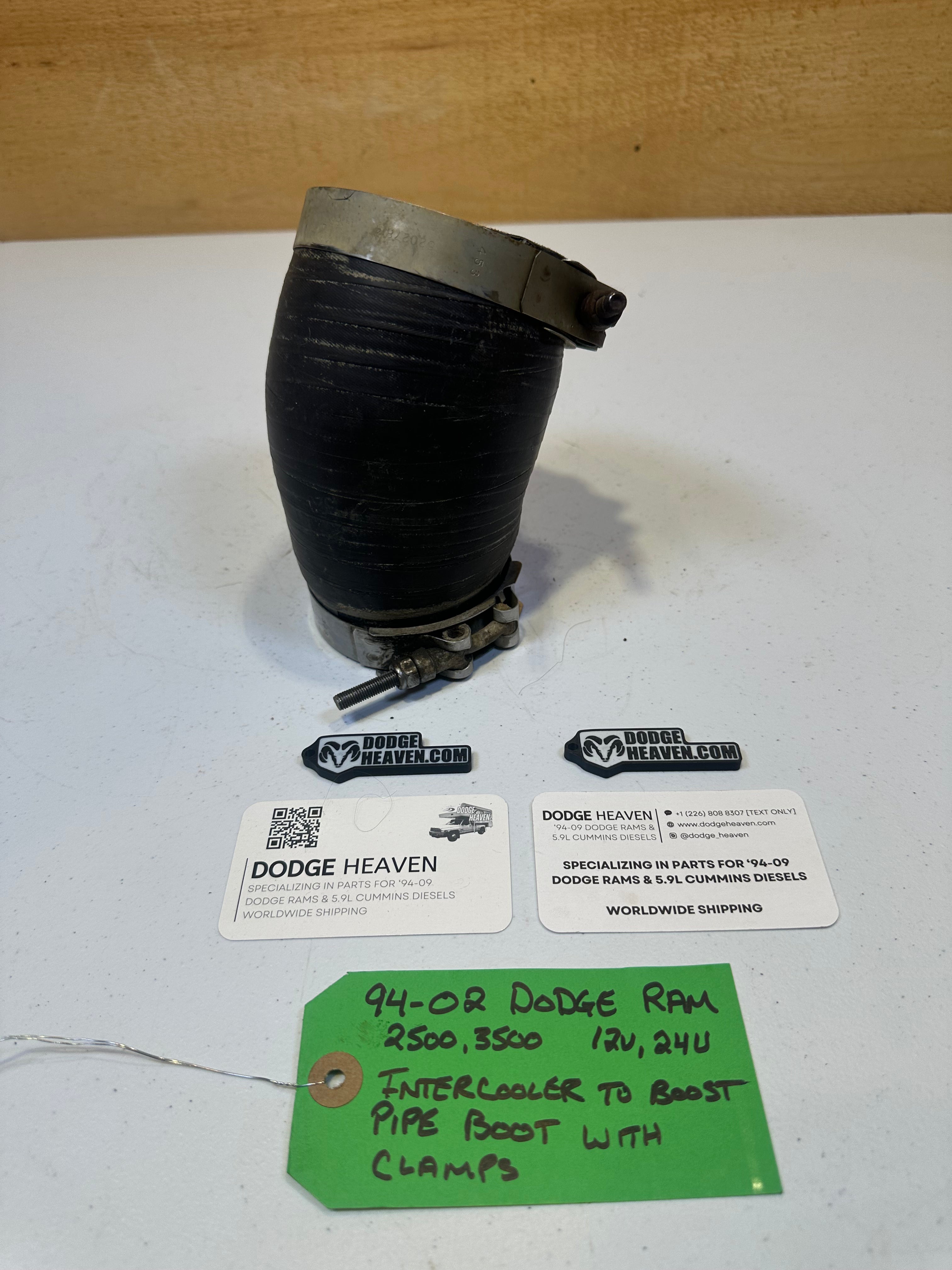 1994-2002 Dodge Ram 5.9L Cummins Intercooler to Boost Pipe W clamps