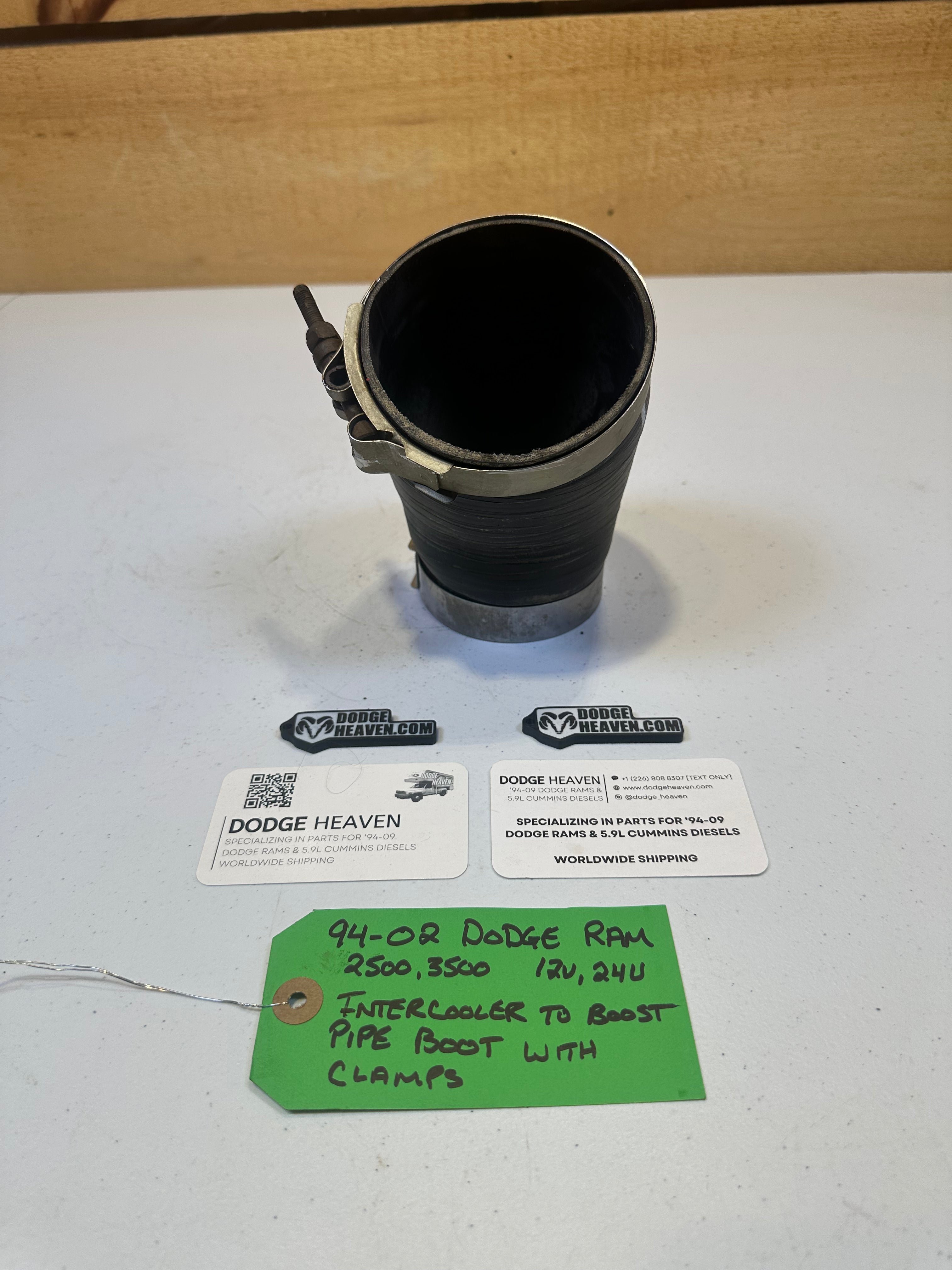 1994-2002 Dodge Ram 5.9L Cummins Intercooler to Boost Pipe W clamps