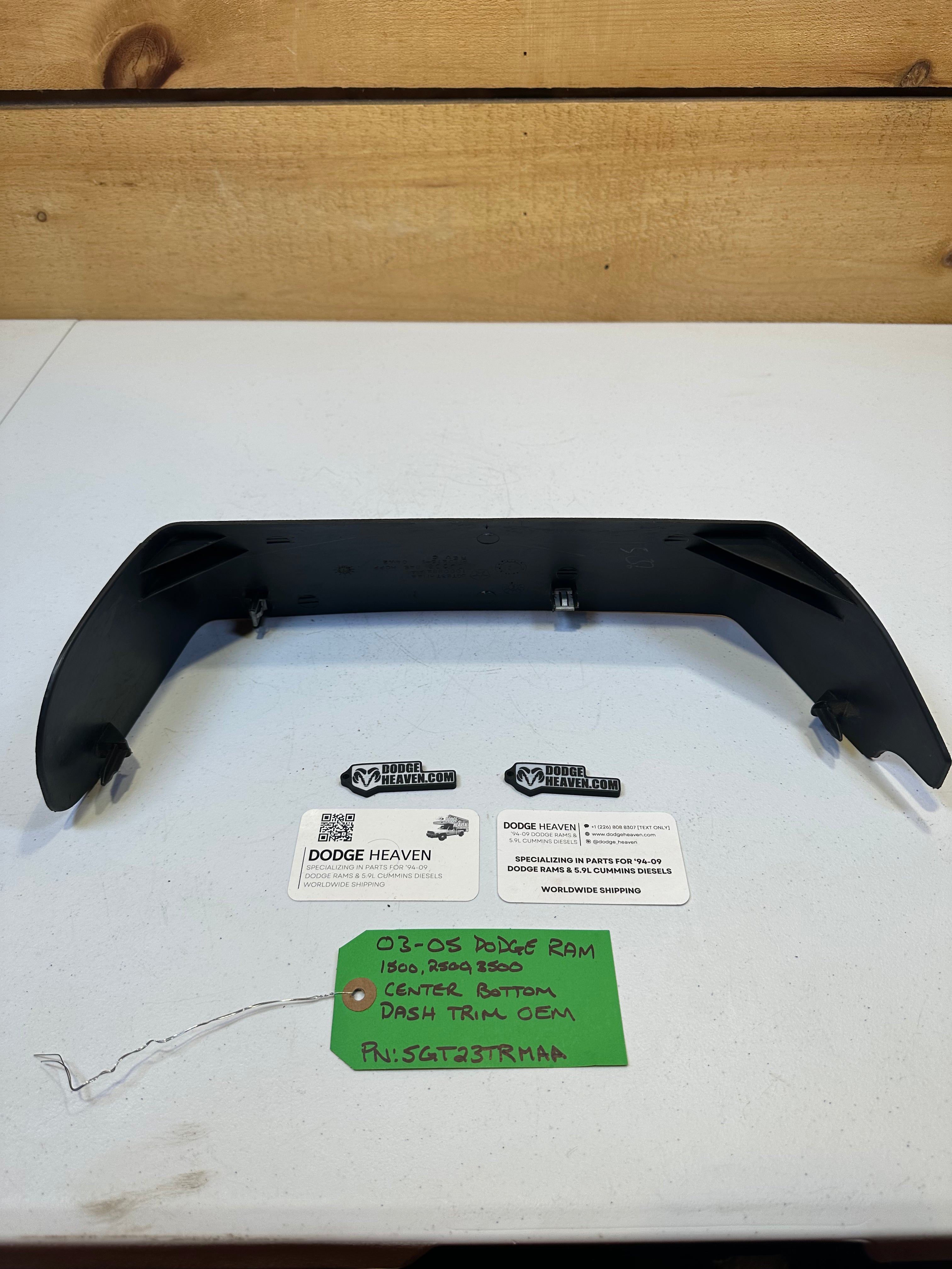 2002-2005 Dodge Ram Center Dash Lower Trim Cover Panel Slate Dark Grey
