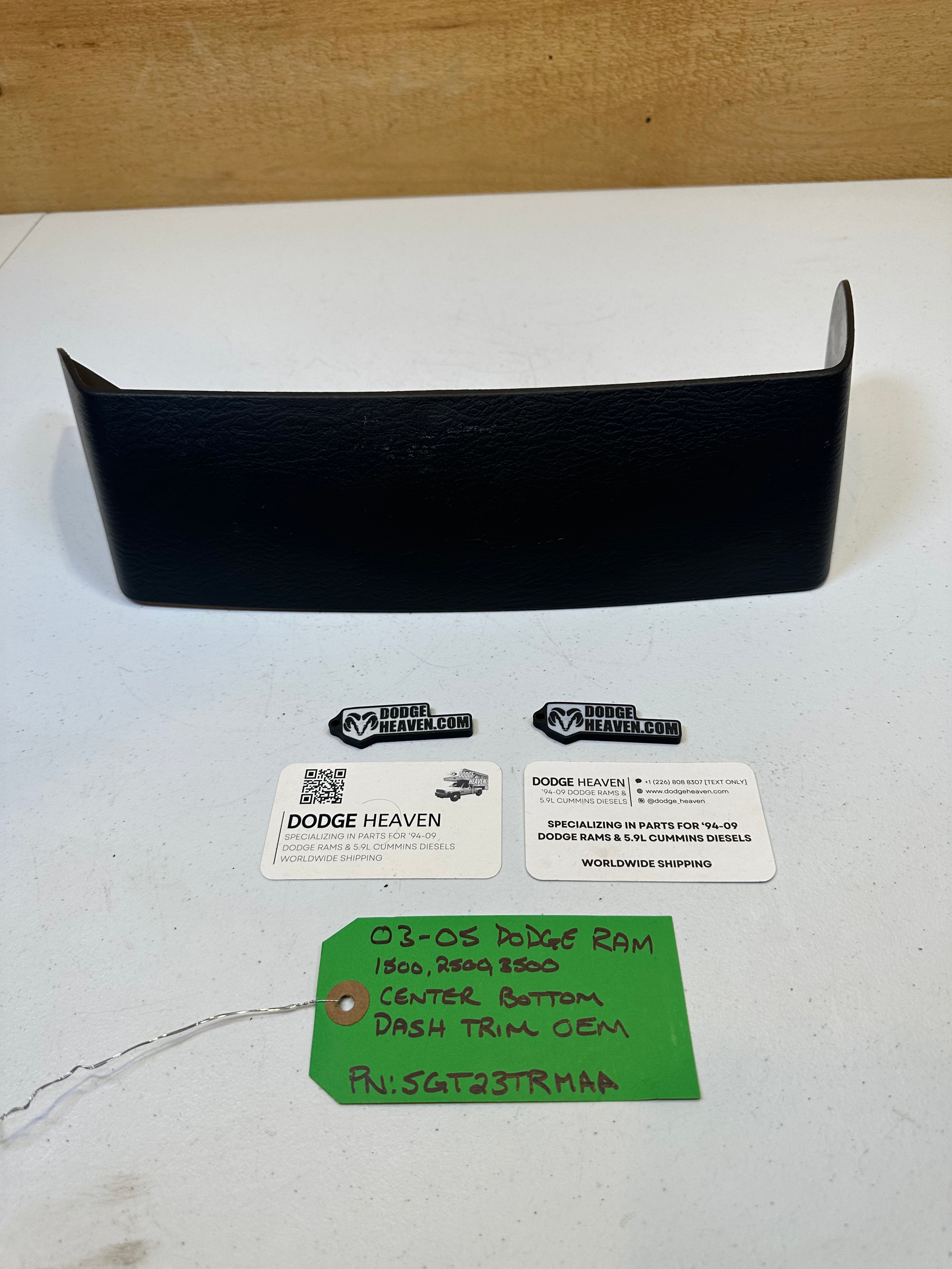 2002-2005 Dodge Ram Center Dash Lower Trim Cover Panel Slate Dark Grey
