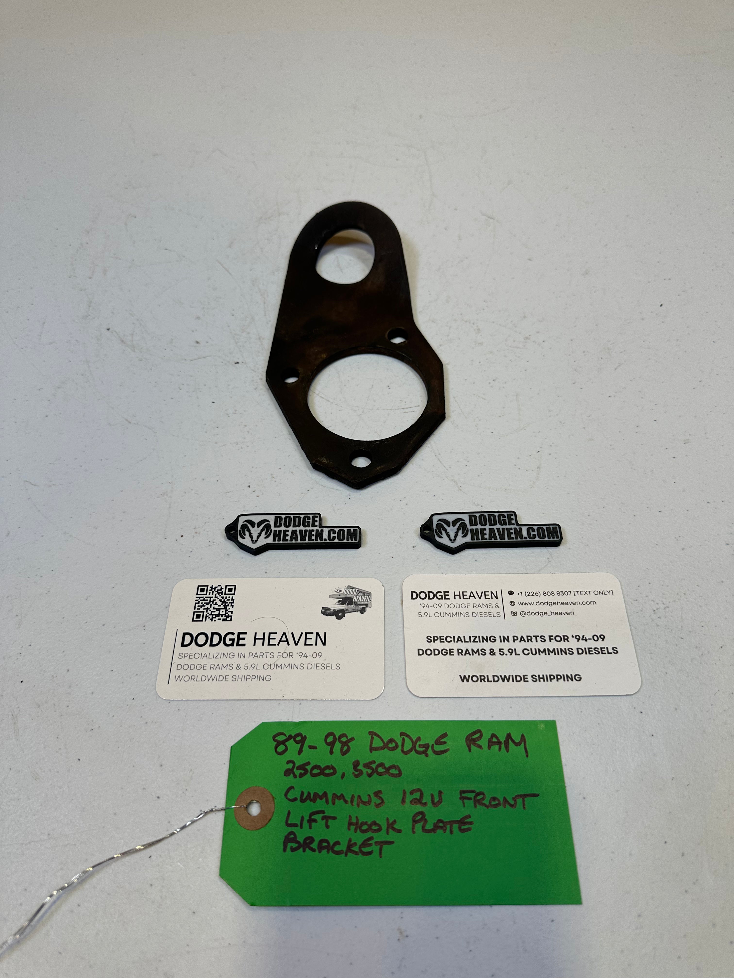 1989-1998 Dodge Ram 12V 5.9L Cummins Front Lift Hook Plate Bracket