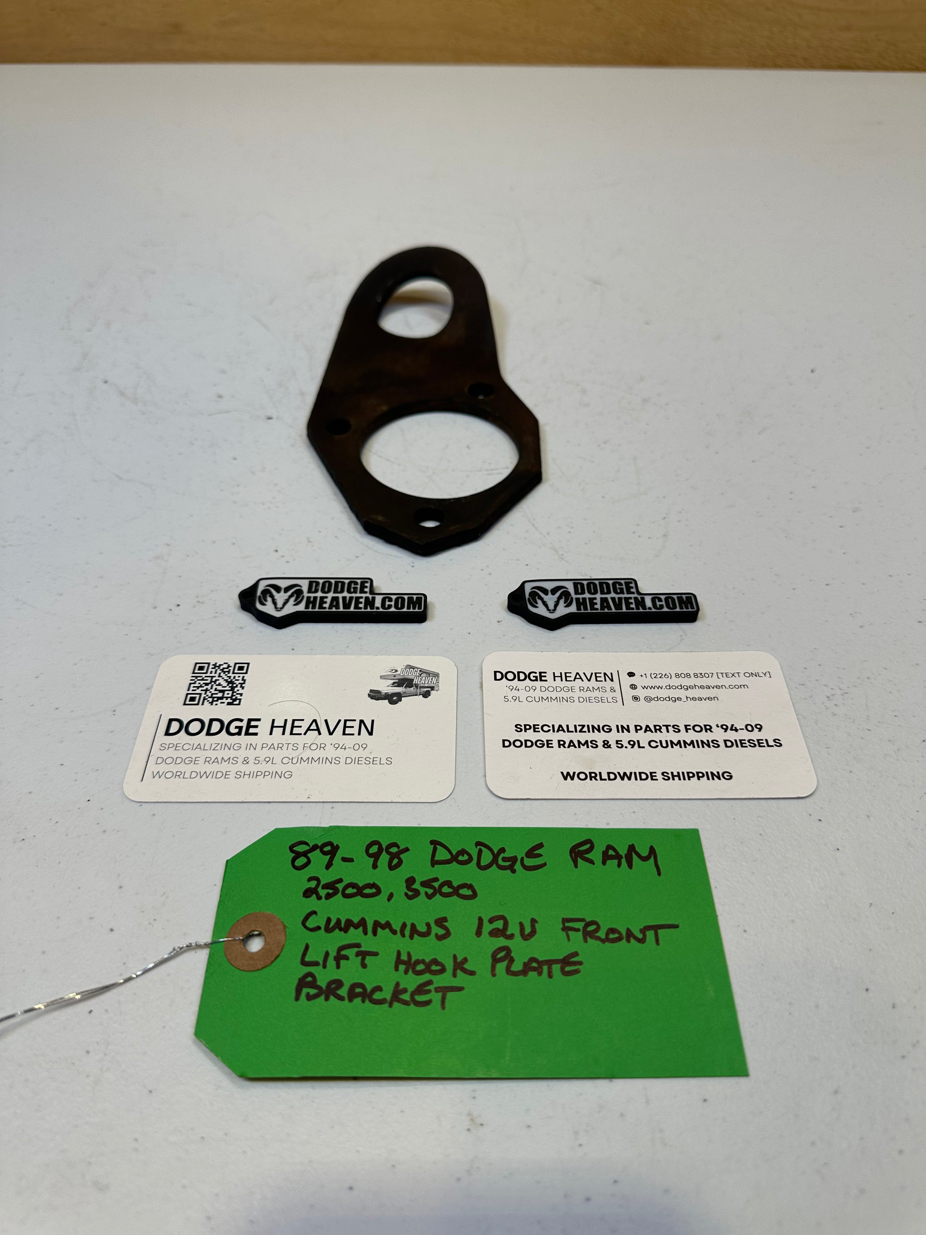 1989-1998 Dodge Ram 12V 5.9L Cummins Front Lift Hook Plate Bracket
