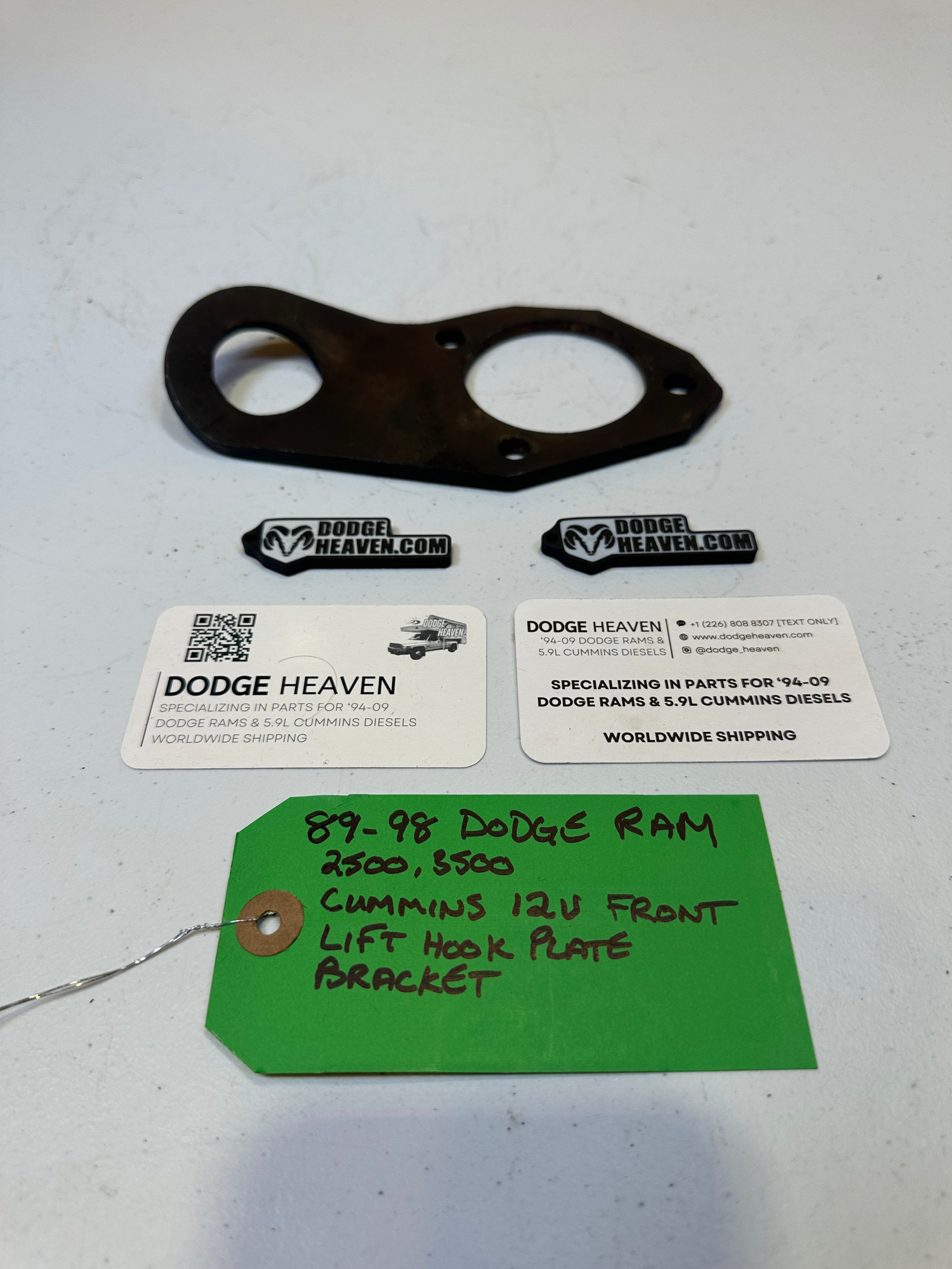 1989-1998 Dodge Ram 12V 5.9L Cummins Front Lift Hook Plate Bracket