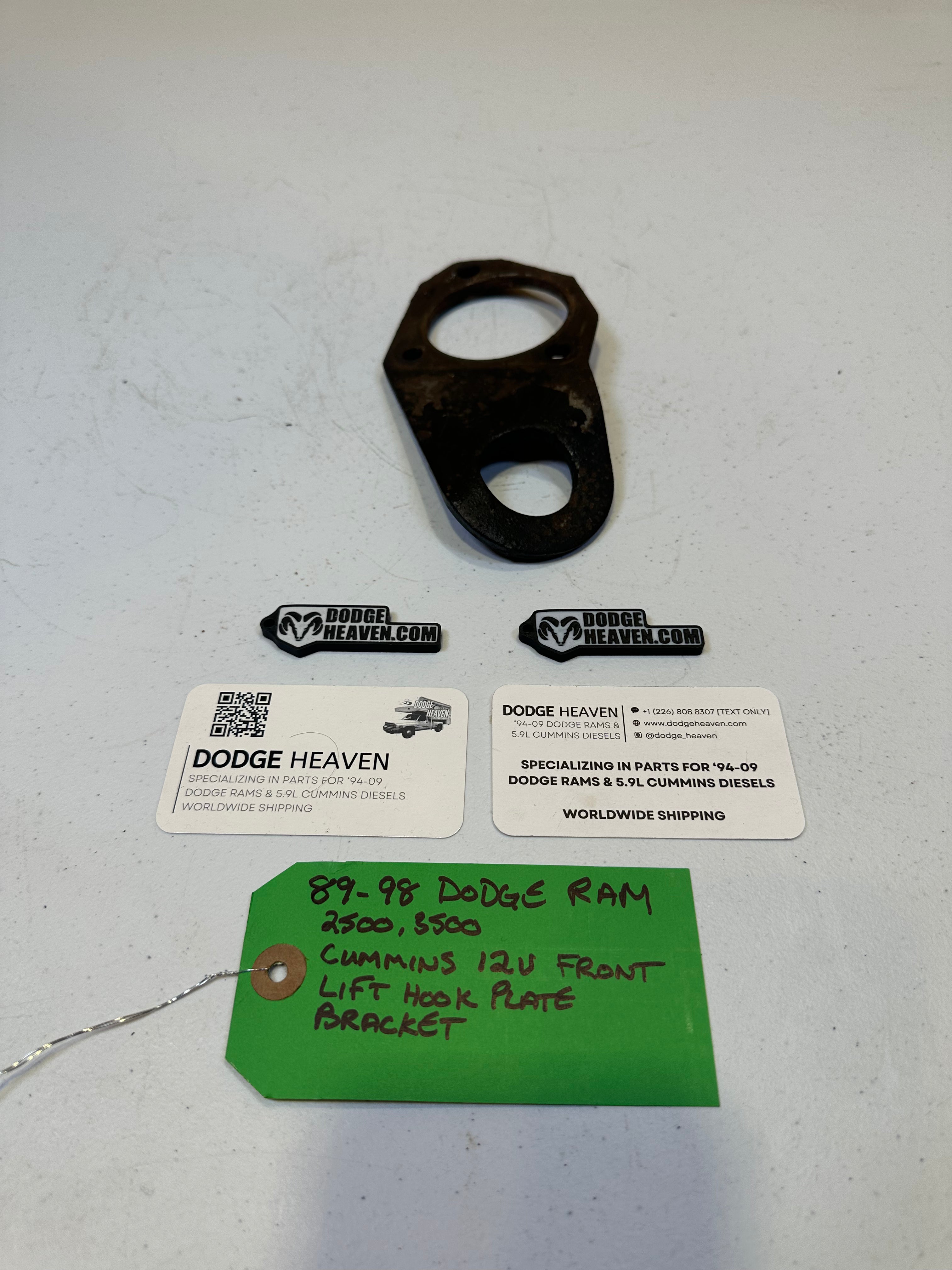 1989-1998 Dodge Ram 12V 5.9L Cummins Front Lift Hook Plate Bracket