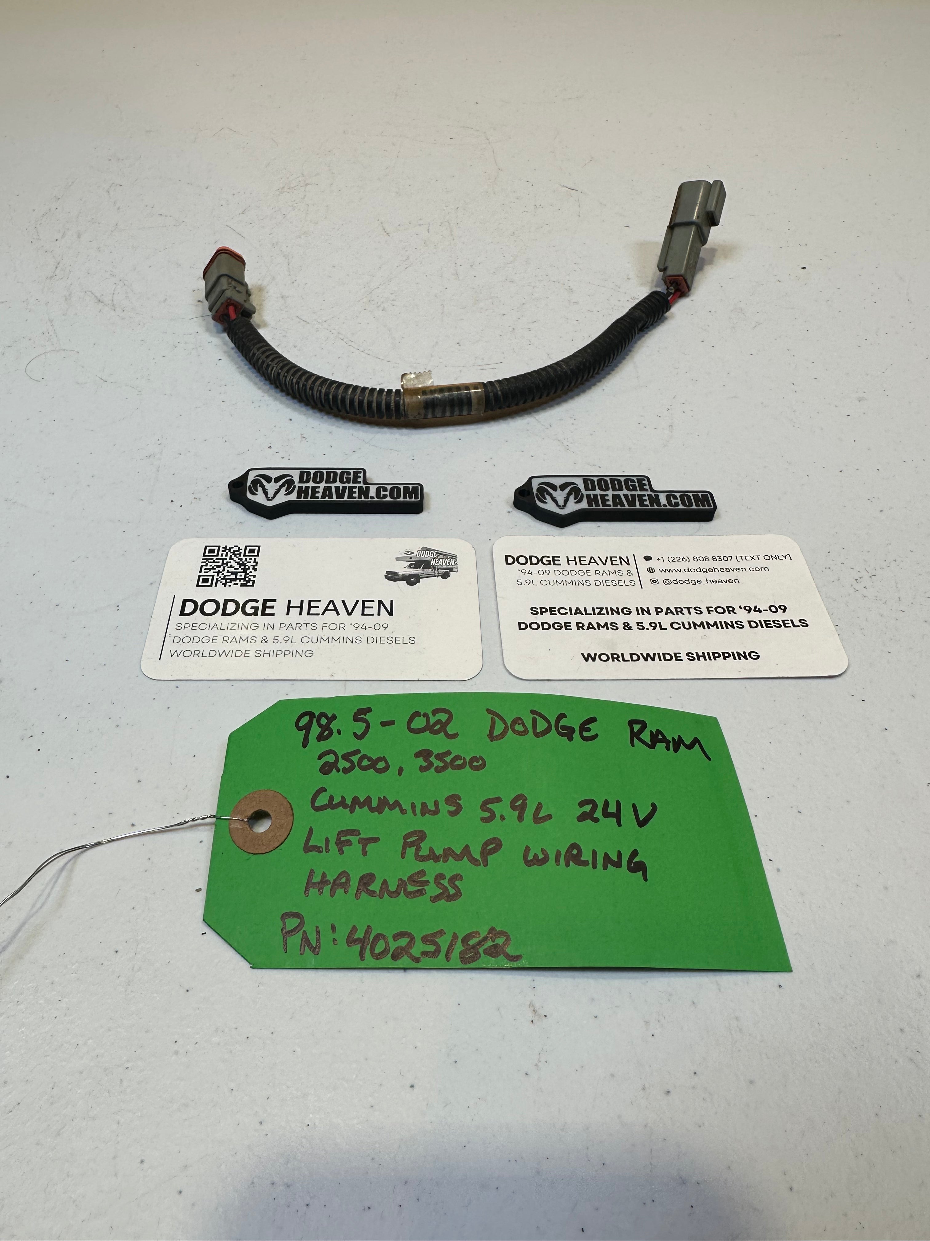 1998.5-2002 Dodge Ram 5.9L 24V Cummins Lift Pump Wiring Harness