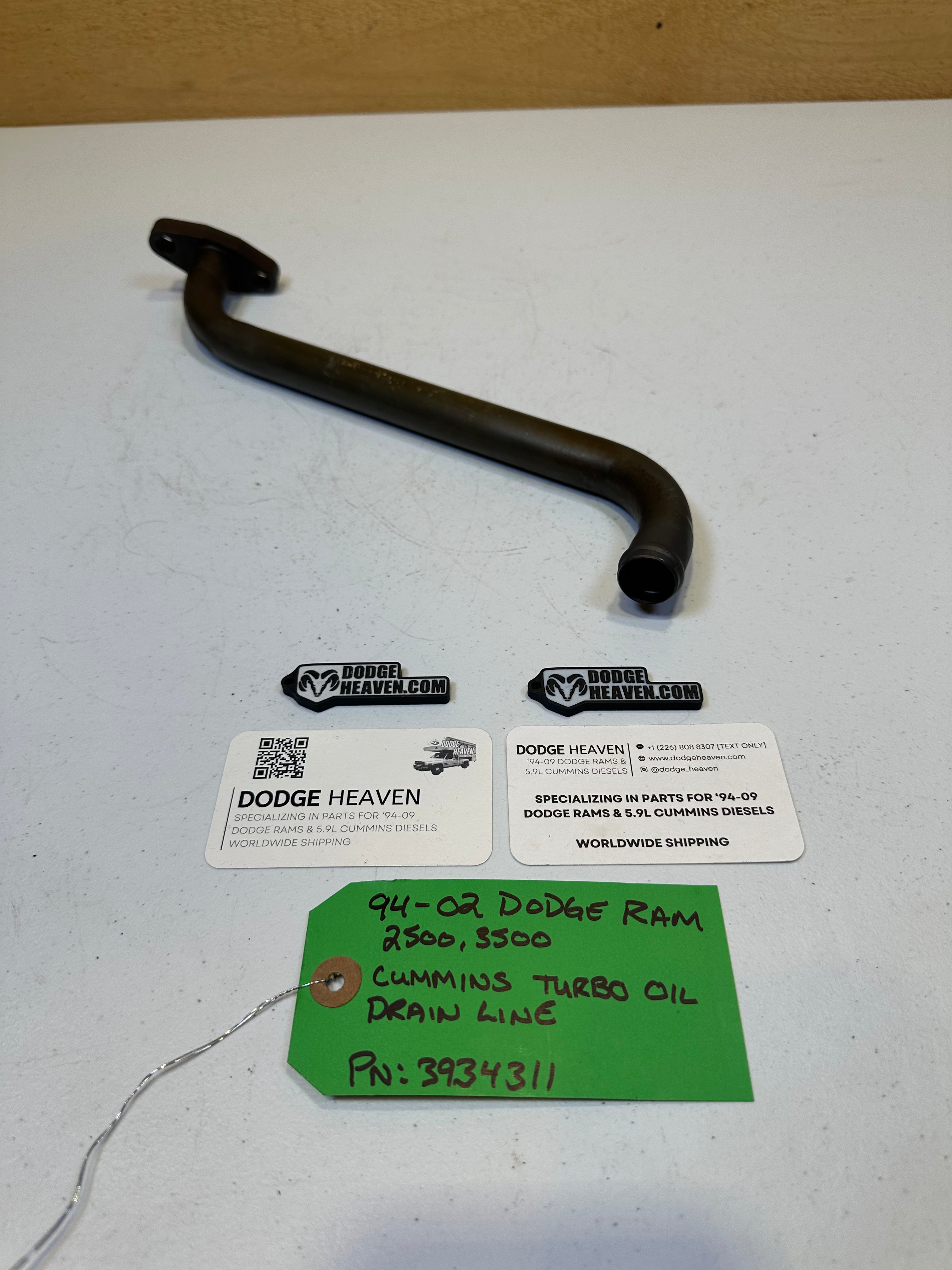 1994-2002 Dodge Ram 12V & 24V 5.9L Cummins Turbo Oil Drain Tube