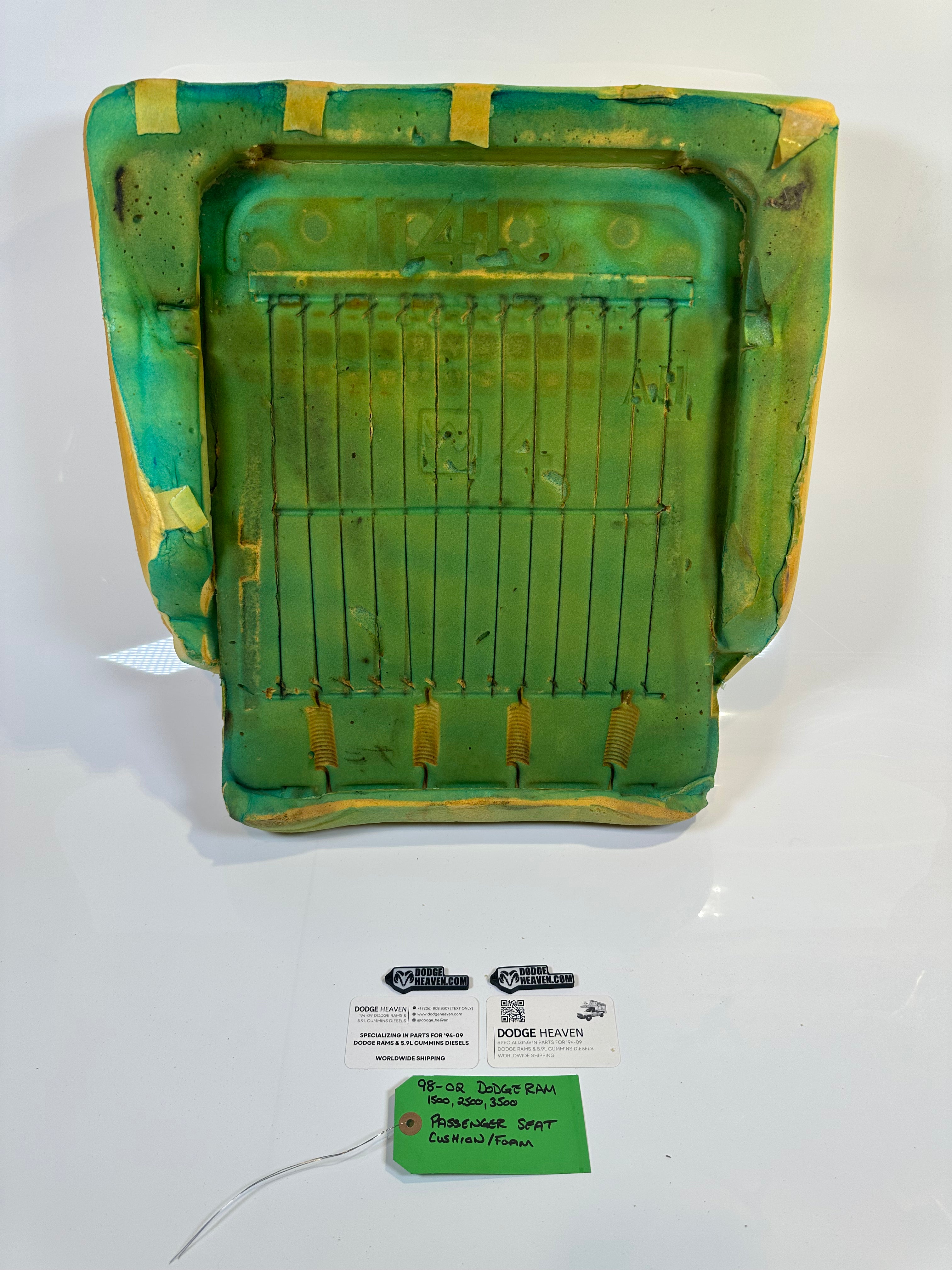 1998-2002 Dodge Ram 1500 2500 3500 Passenger Side Seat Foam / Cushion