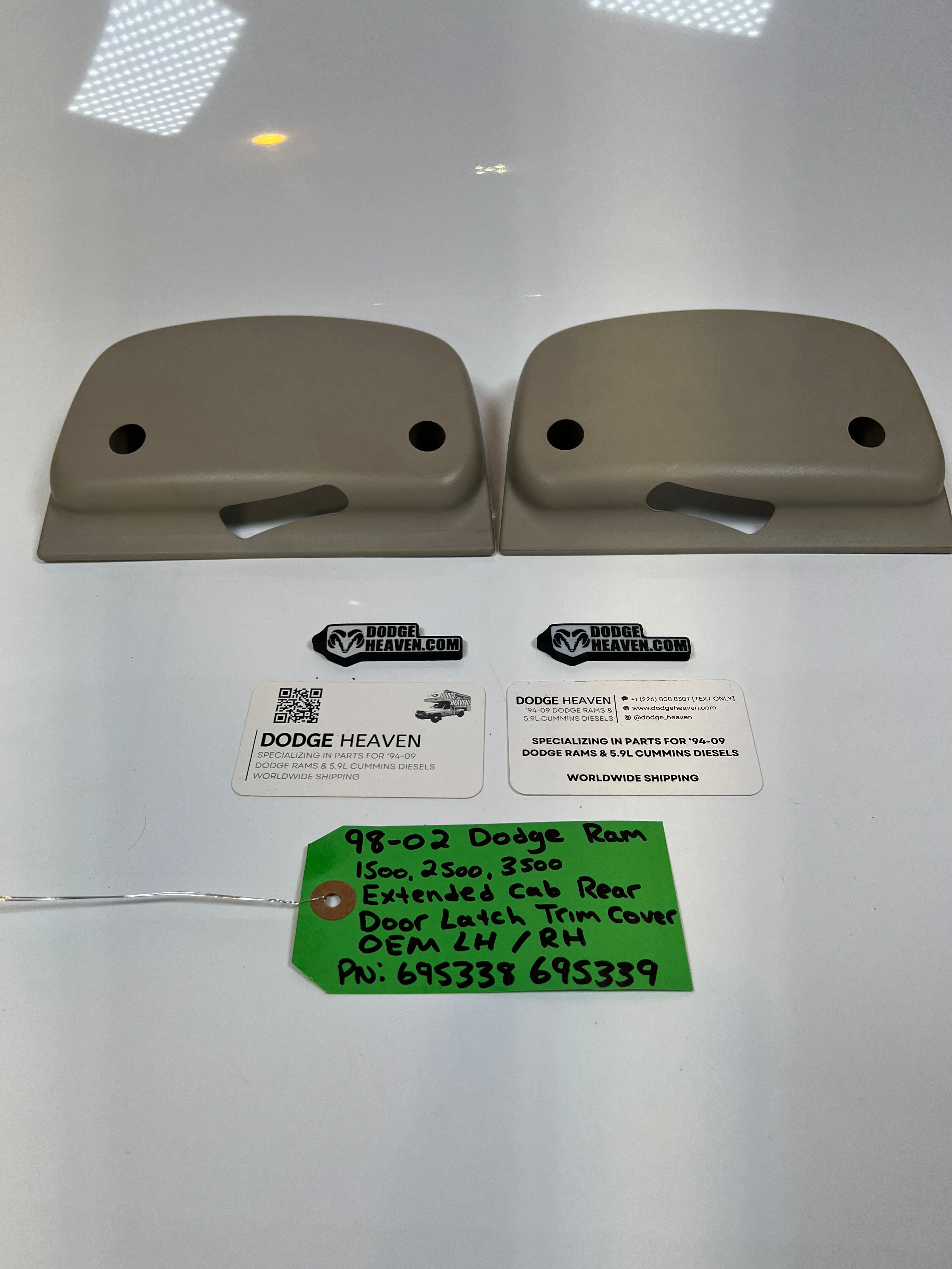 1998-2002 Dodge Ram Extended Cab Rear Door Latch Trim Cover LH / RH SET