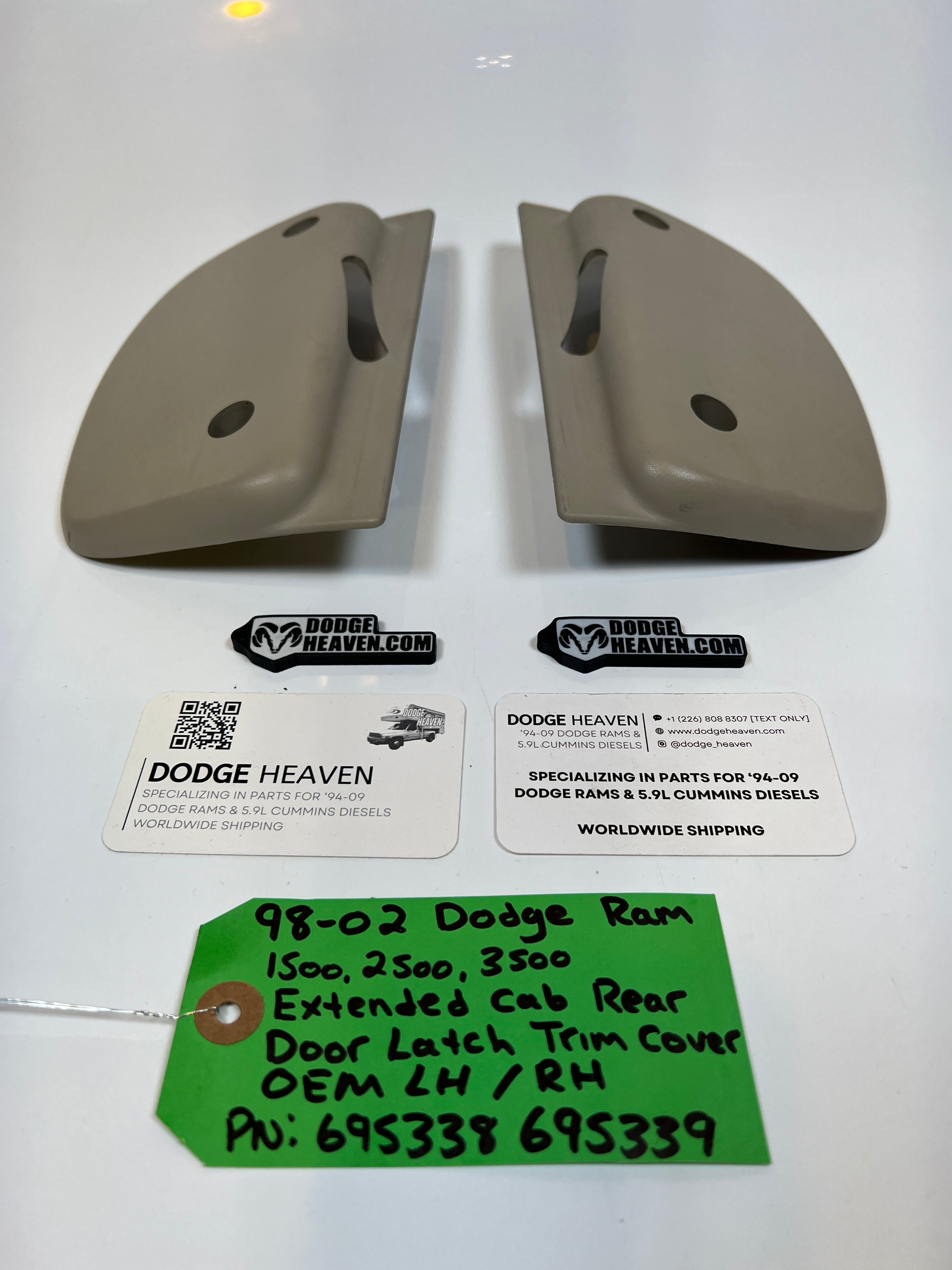 1998-2002 Dodge Ram Extended Cab Rear Door Latch Trim Cover LH / RH SET