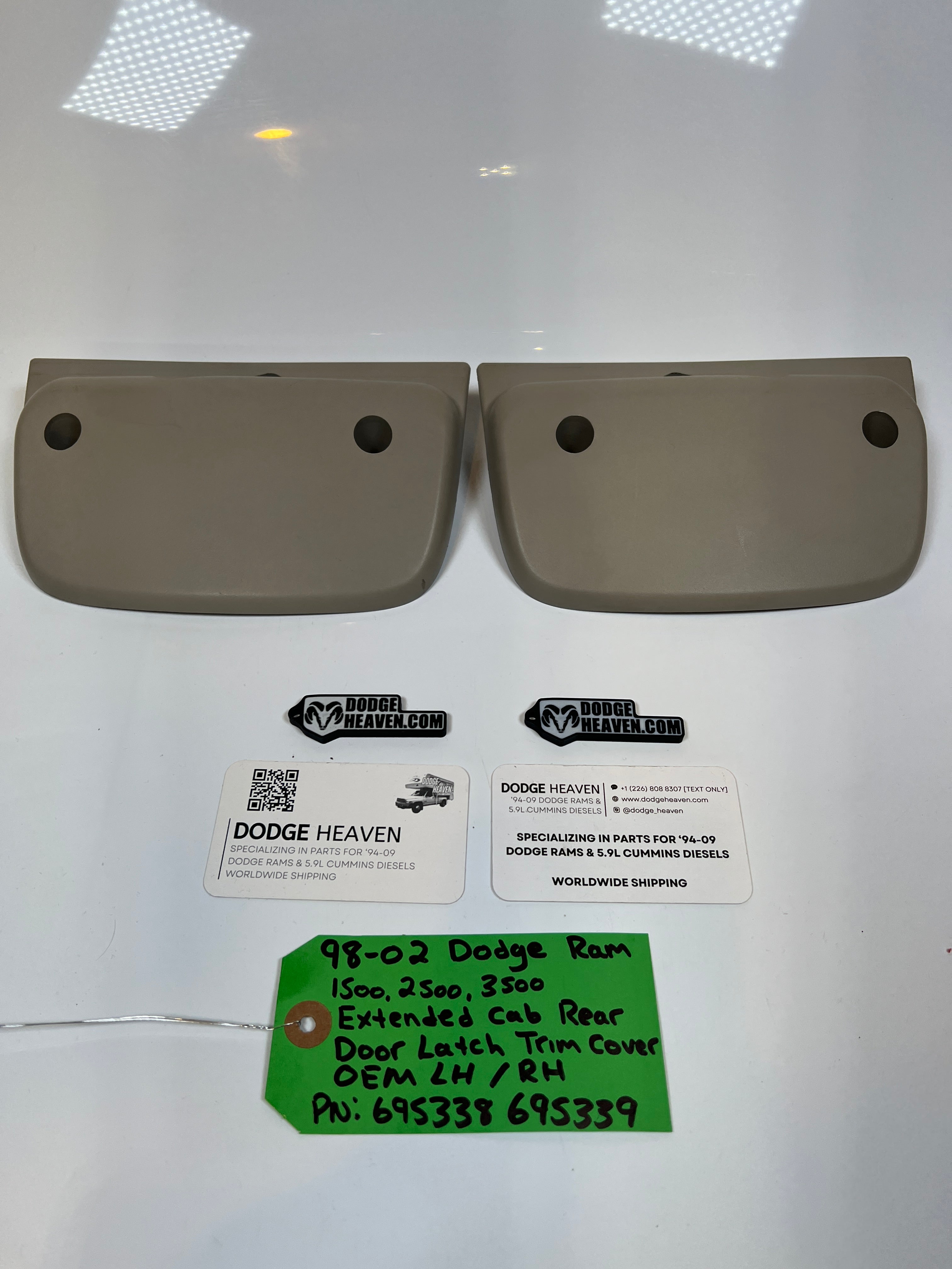 1998-2002 Dodge Ram Extended Cab Rear Door Latch Trim Cover LH / RH SET
