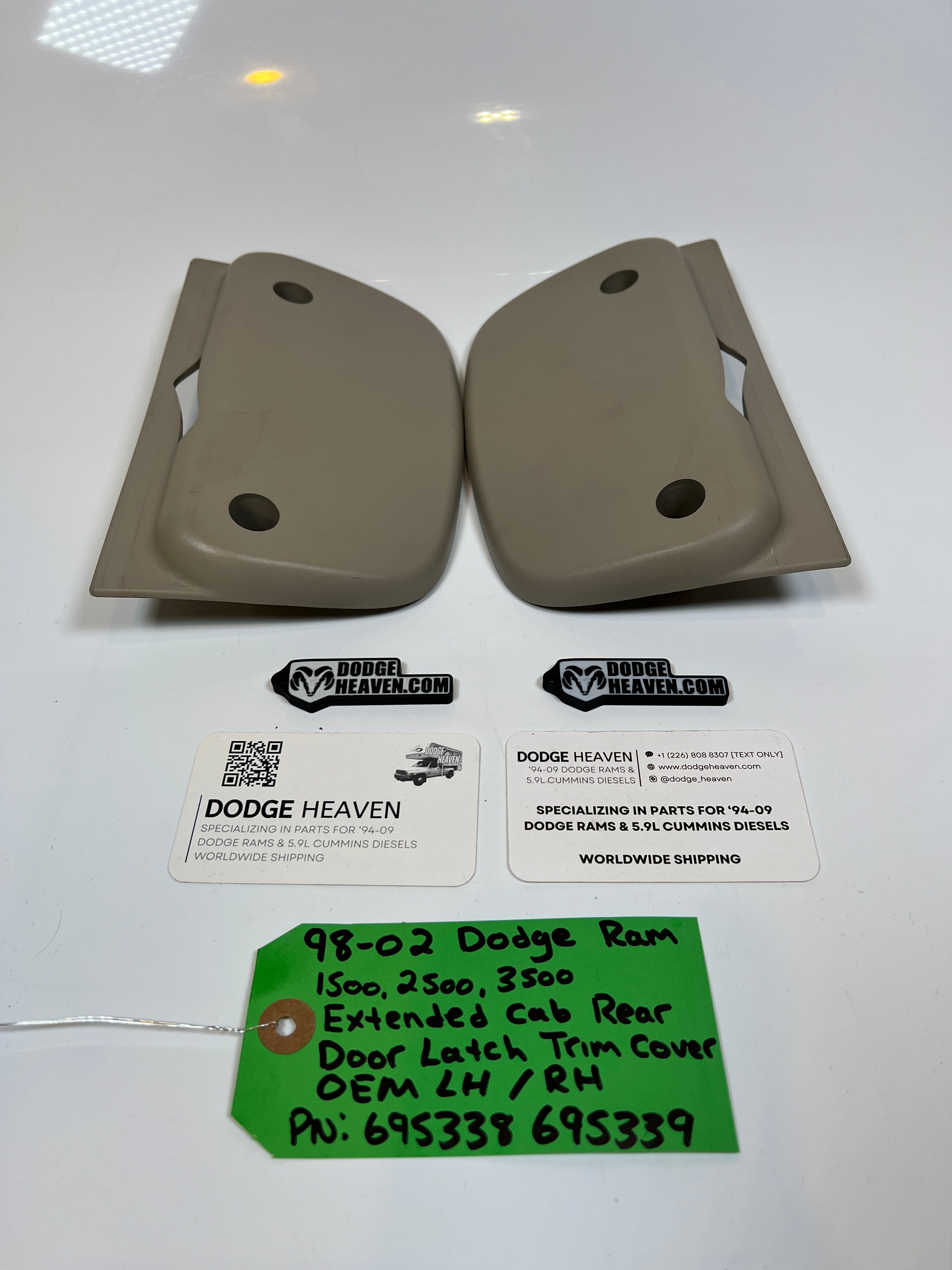1998-2002 Dodge Ram Extended Cab Rear Door Latch Trim Cover LH / RH SET