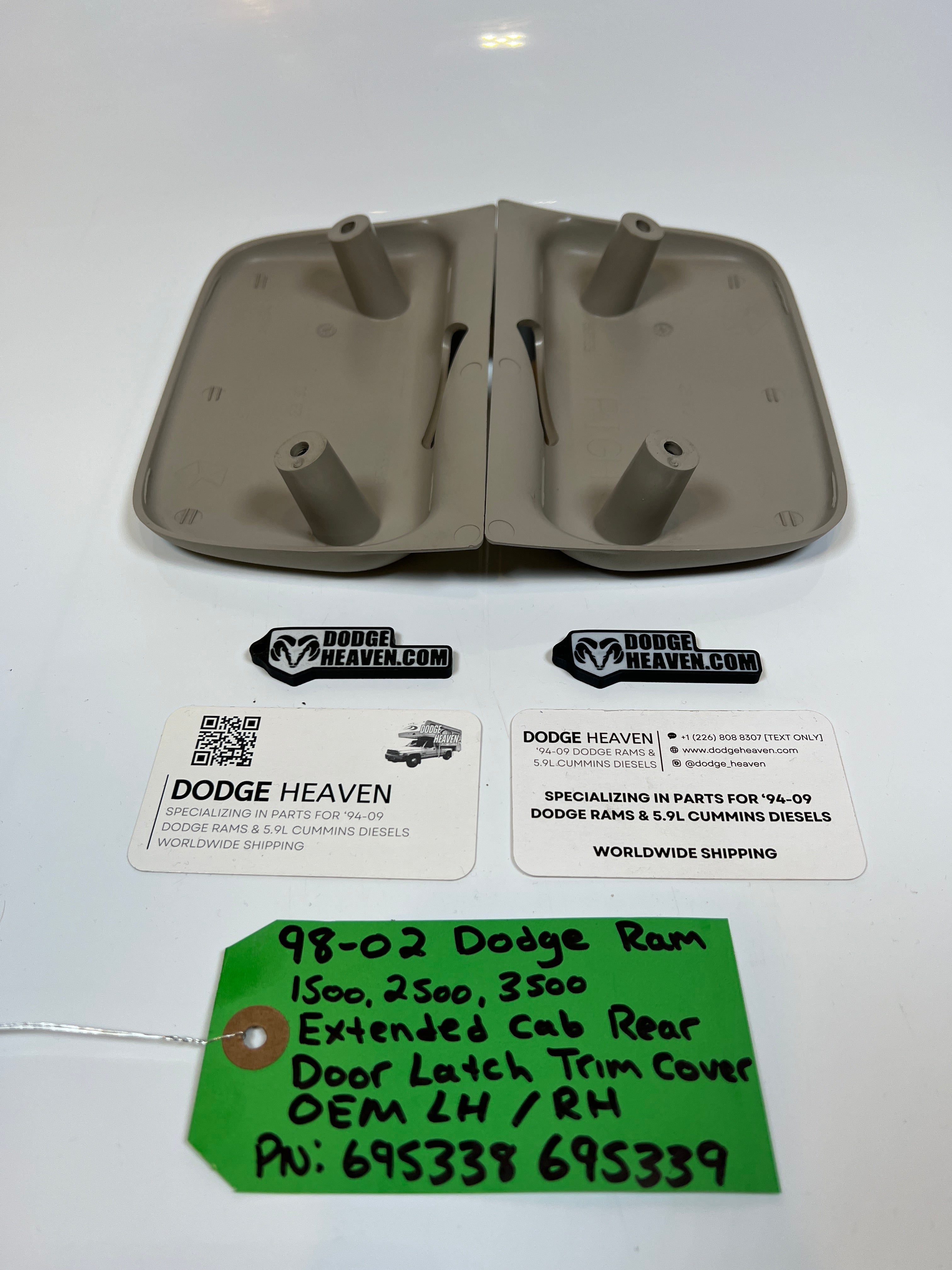 1998-2002 Dodge Ram Extended Cab Rear Door Latch Trim Cover LH / RH SET