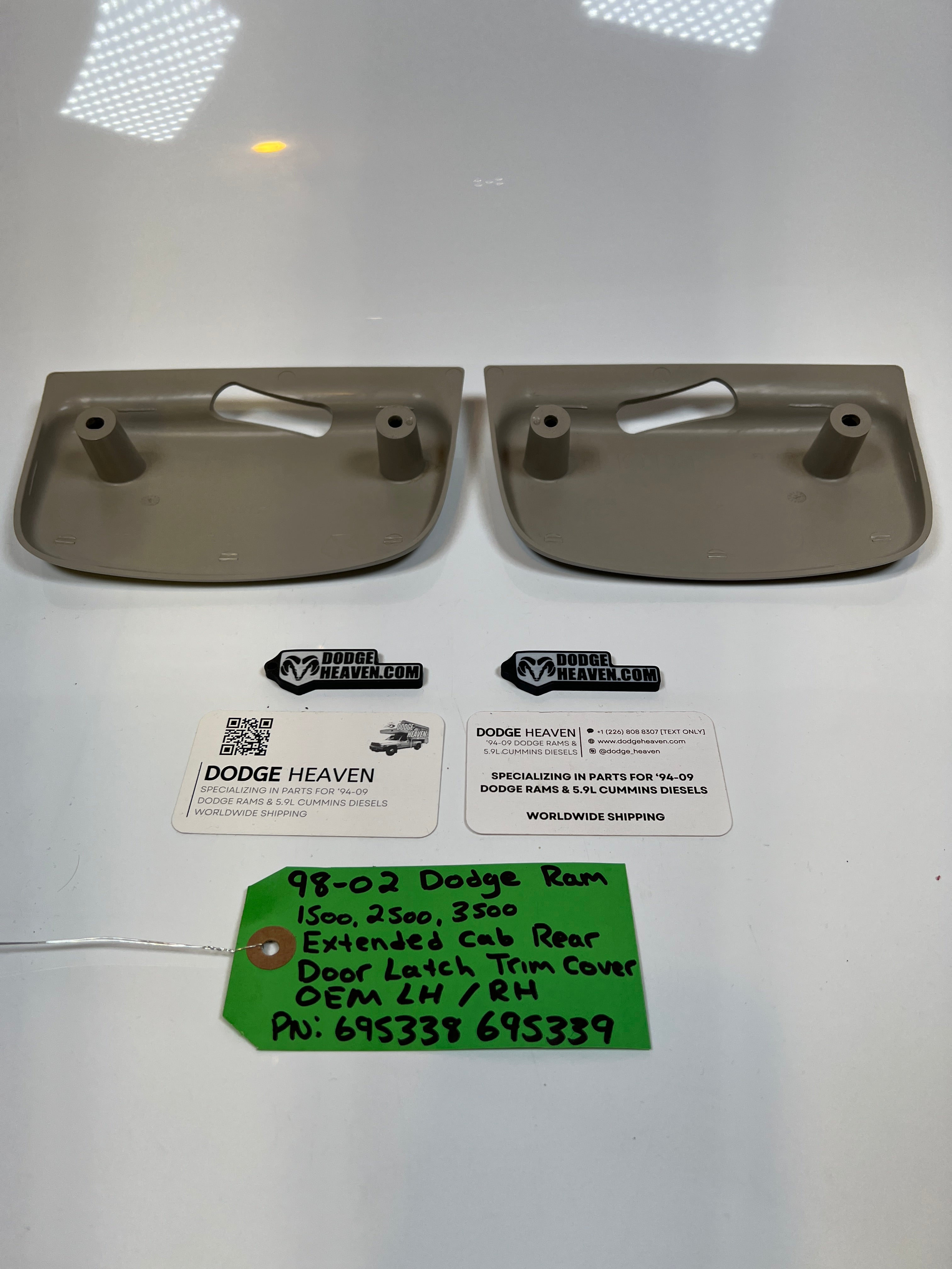 1998-2002 Dodge Ram Extended Cab Rear Door Latch Trim Cover LH / RH SET