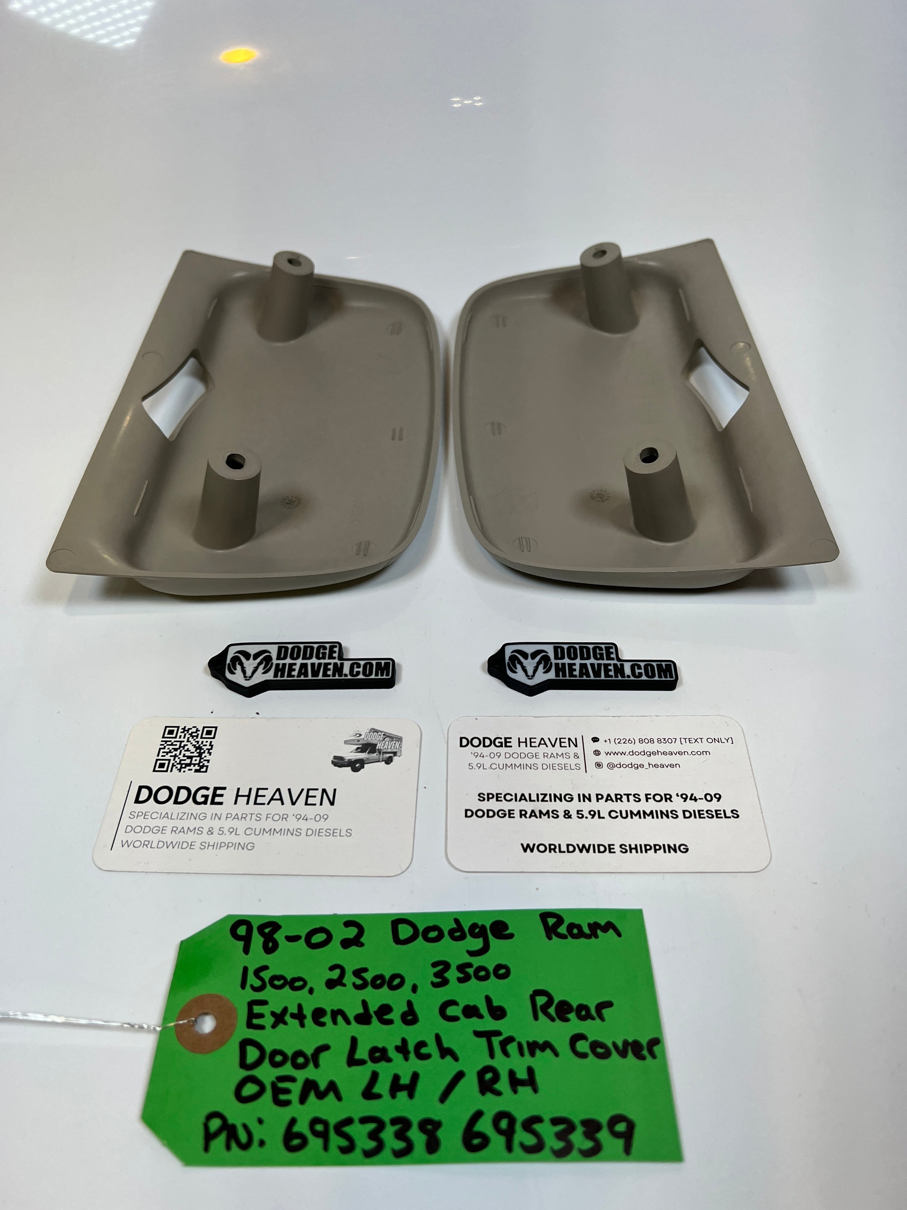 1998-2002 Dodge Ram Extended Cab Rear Door Latch Trim Cover LH / RH SET