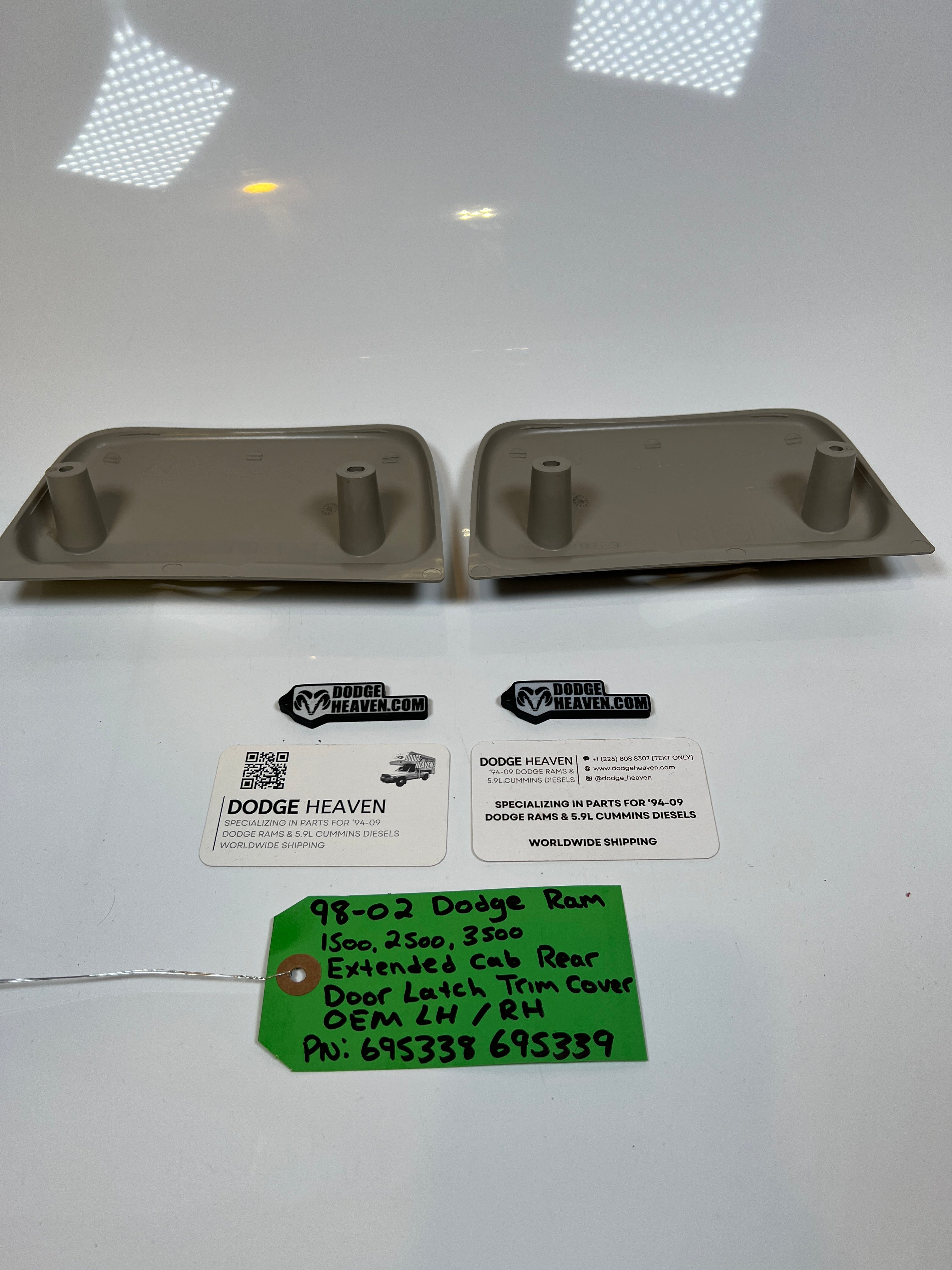 1998-2002 Dodge Ram Extended Cab Rear Door Latch Trim Cover LH / RH SET