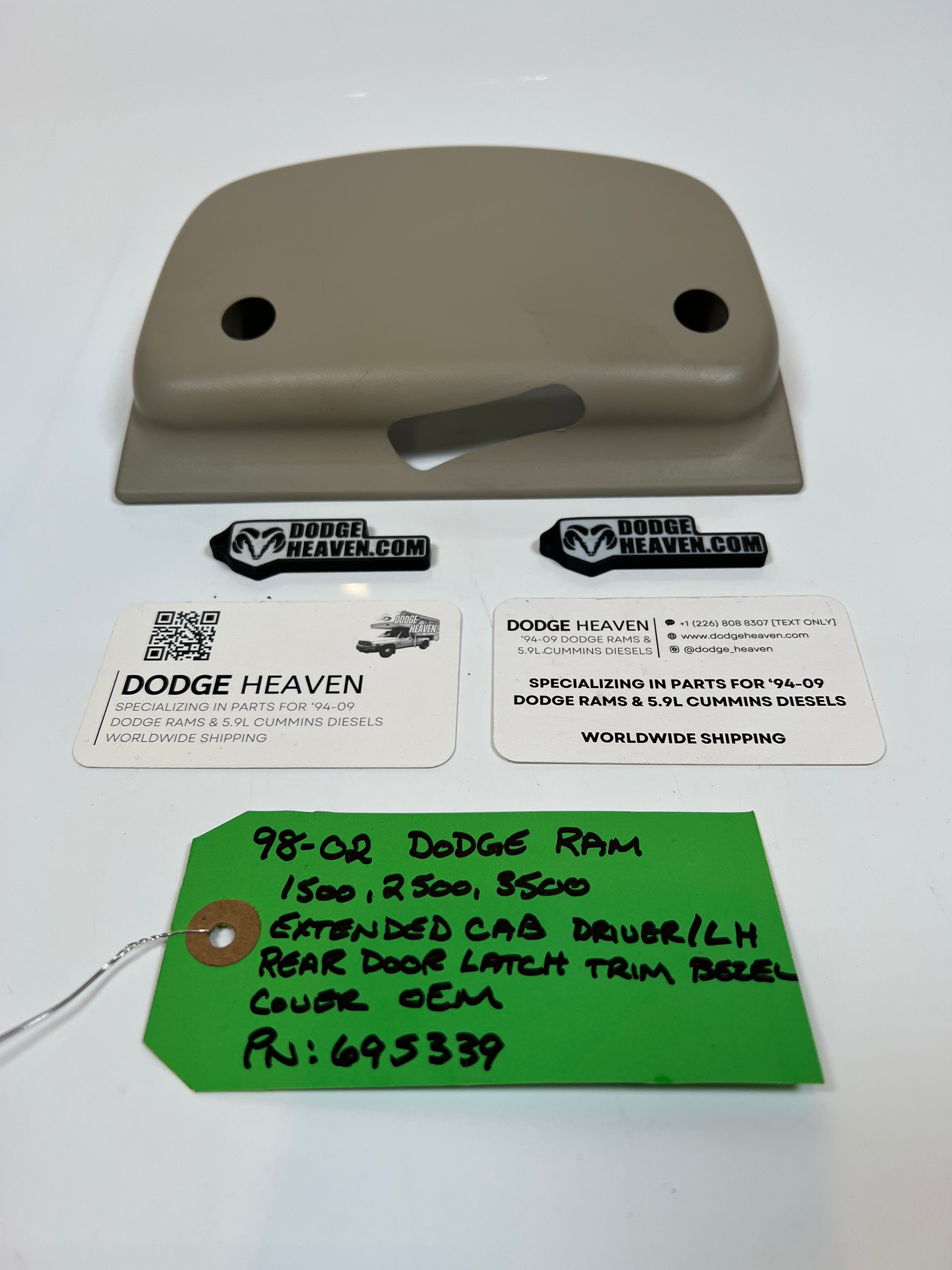 1998-2002 Dodge Ram Extended Cab Rear Door Latch Trim Cover Driver LH