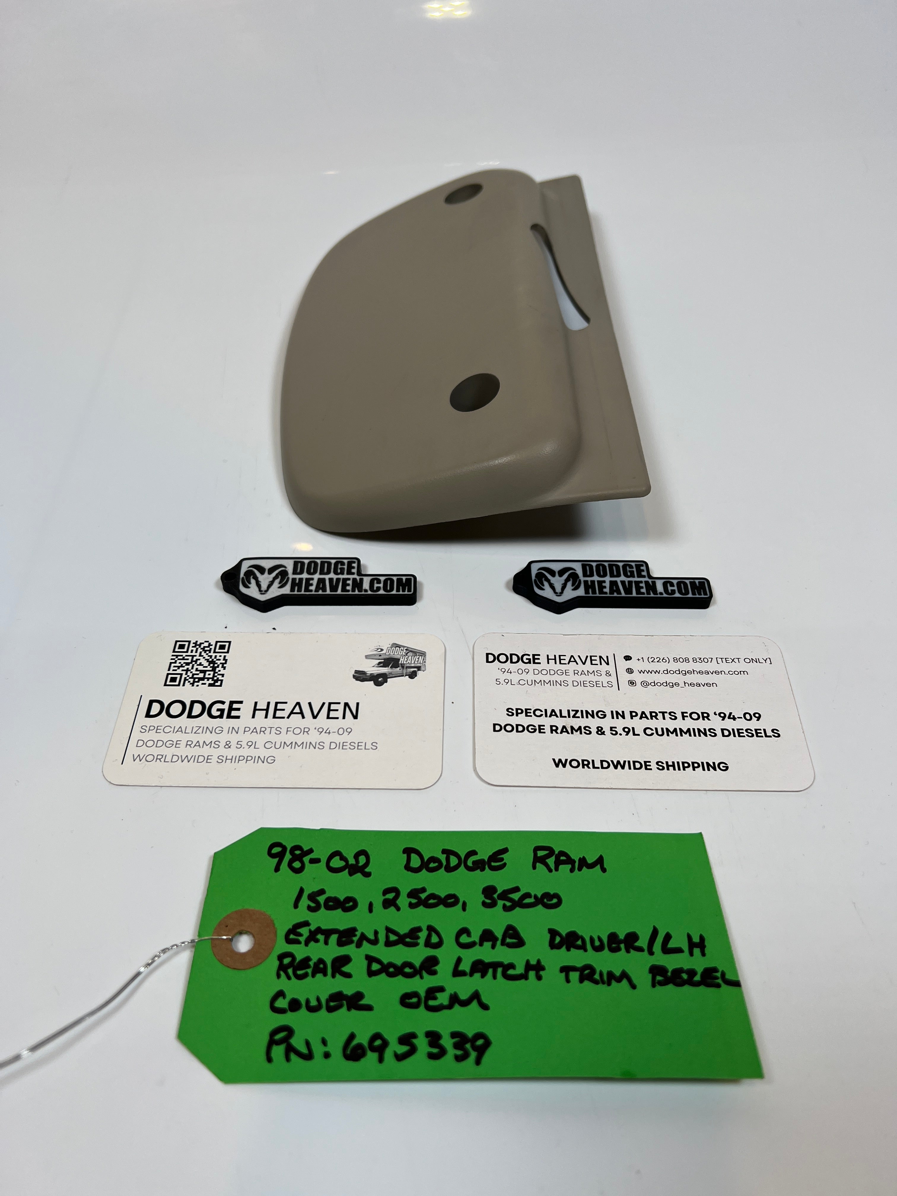 1998-2002 Dodge Ram Extended Cab Rear Door Latch Trim Cover Driver LH