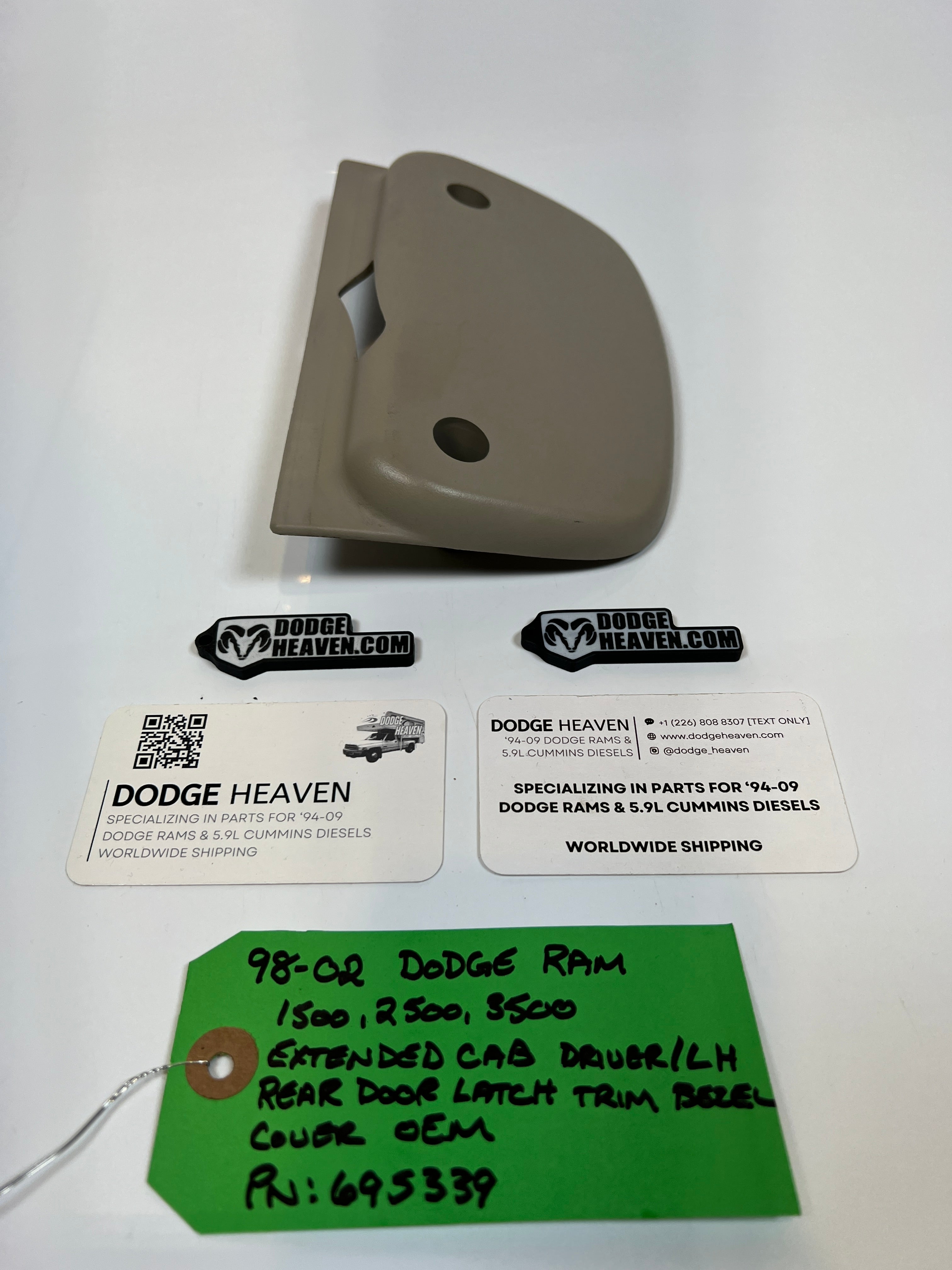 1998-2002 Dodge Ram Extended Cab Rear Door Latch Trim Cover Driver LH