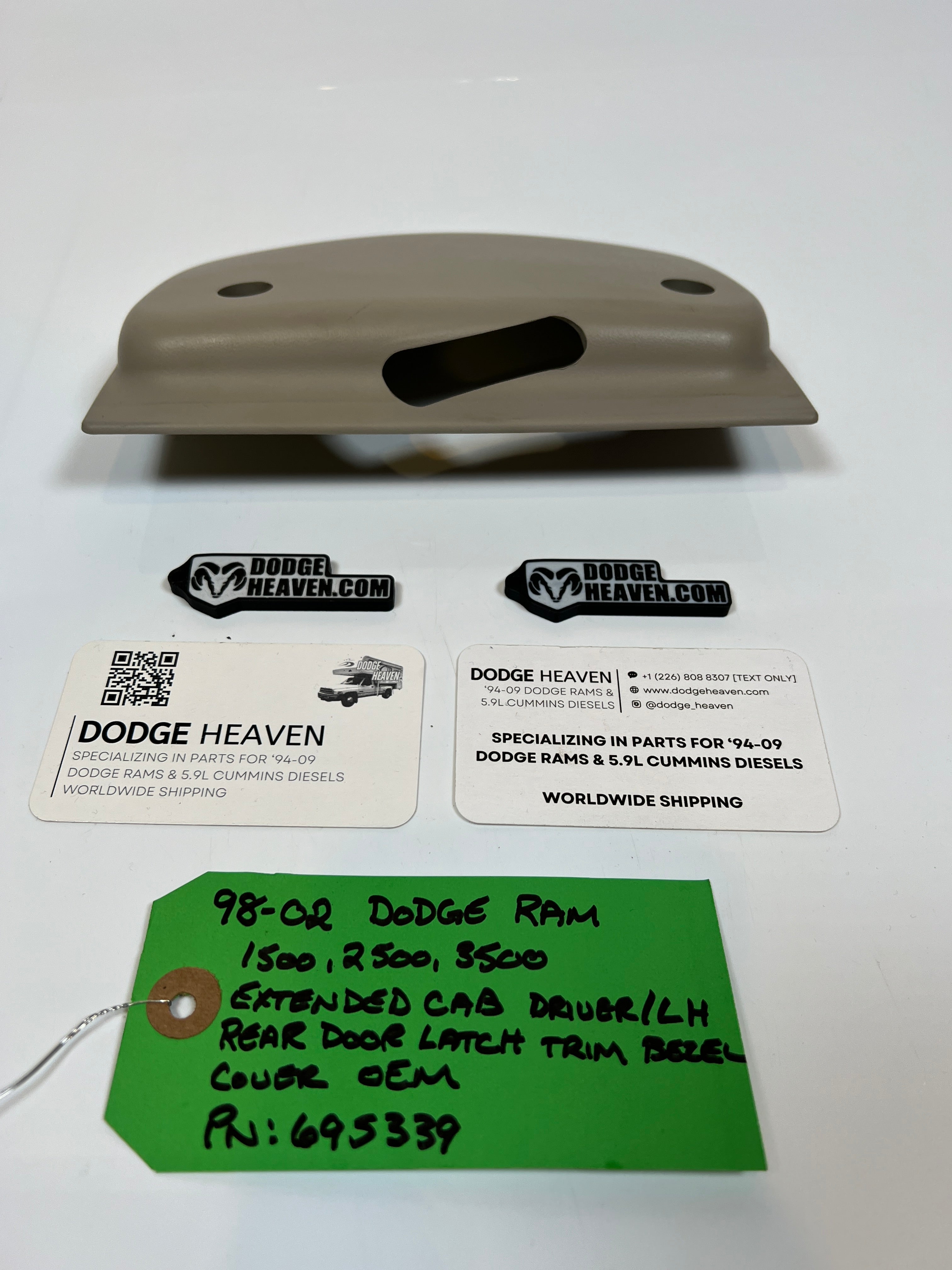 1998-2002 Dodge Ram Extended Cab Rear Door Latch Trim Cover Driver LH