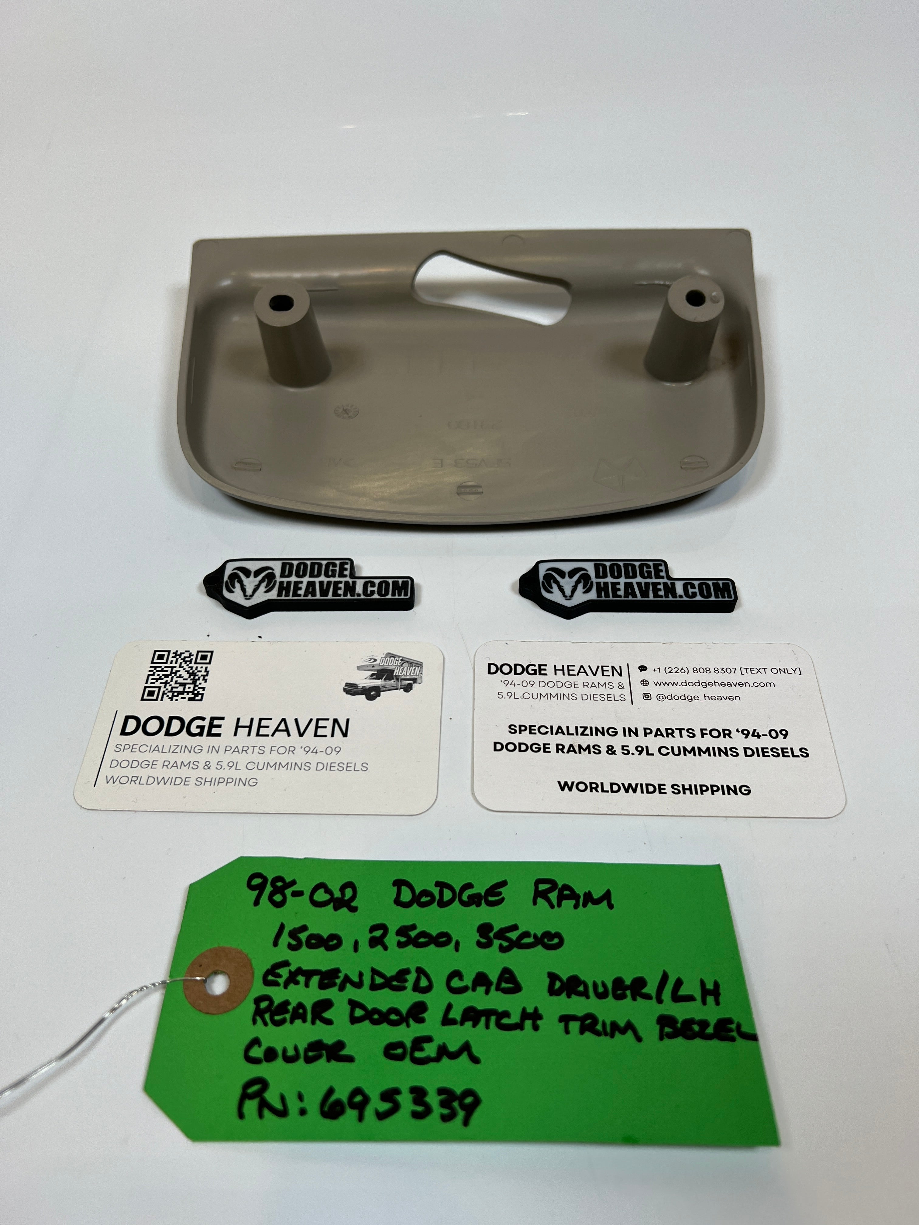 1998-2002 Dodge Ram Extended Cab Rear Door Latch Trim Cover Driver LH