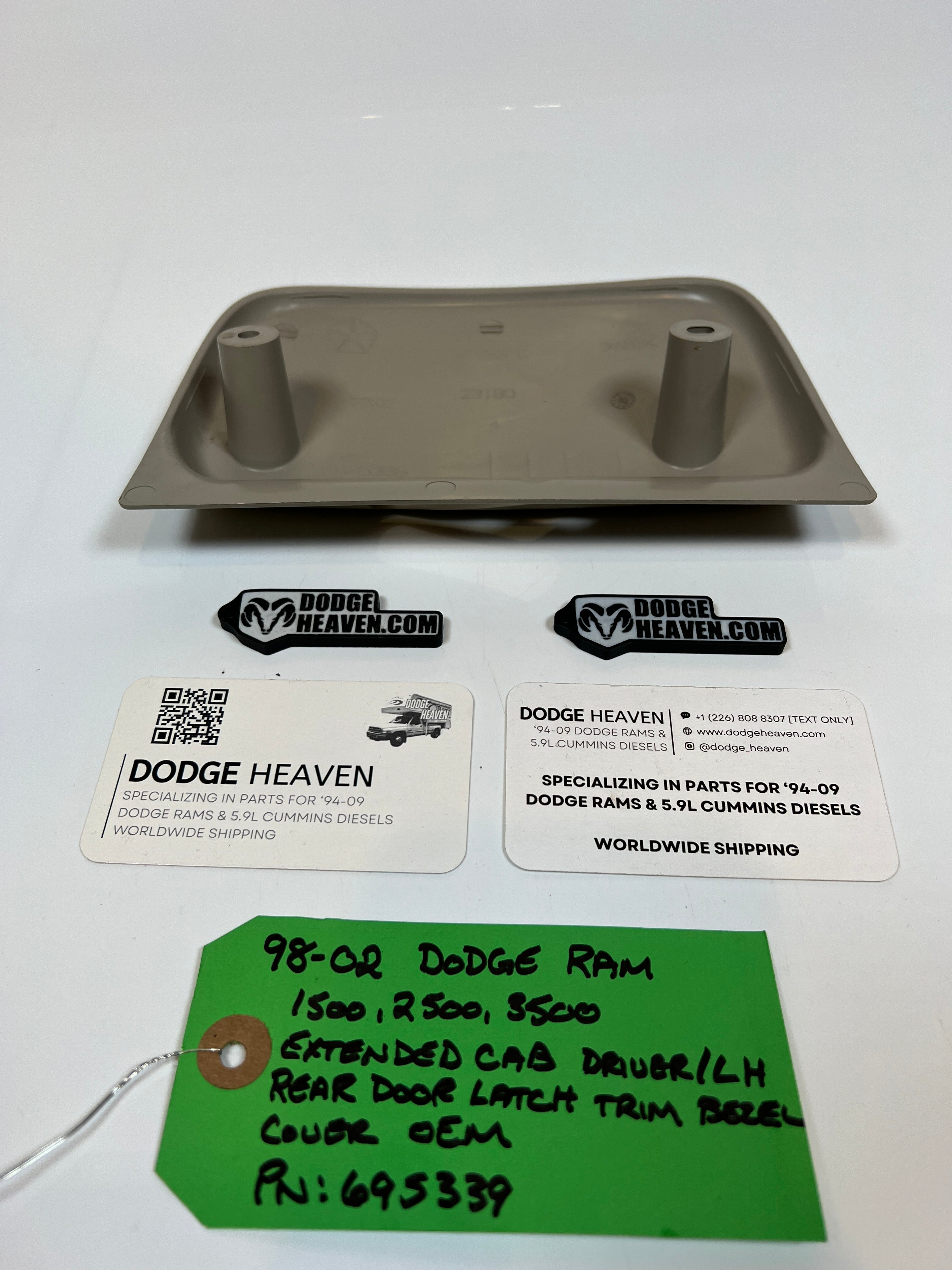 1998-2002 Dodge Ram Extended Cab Rear Door Latch Trim Cover Driver LH