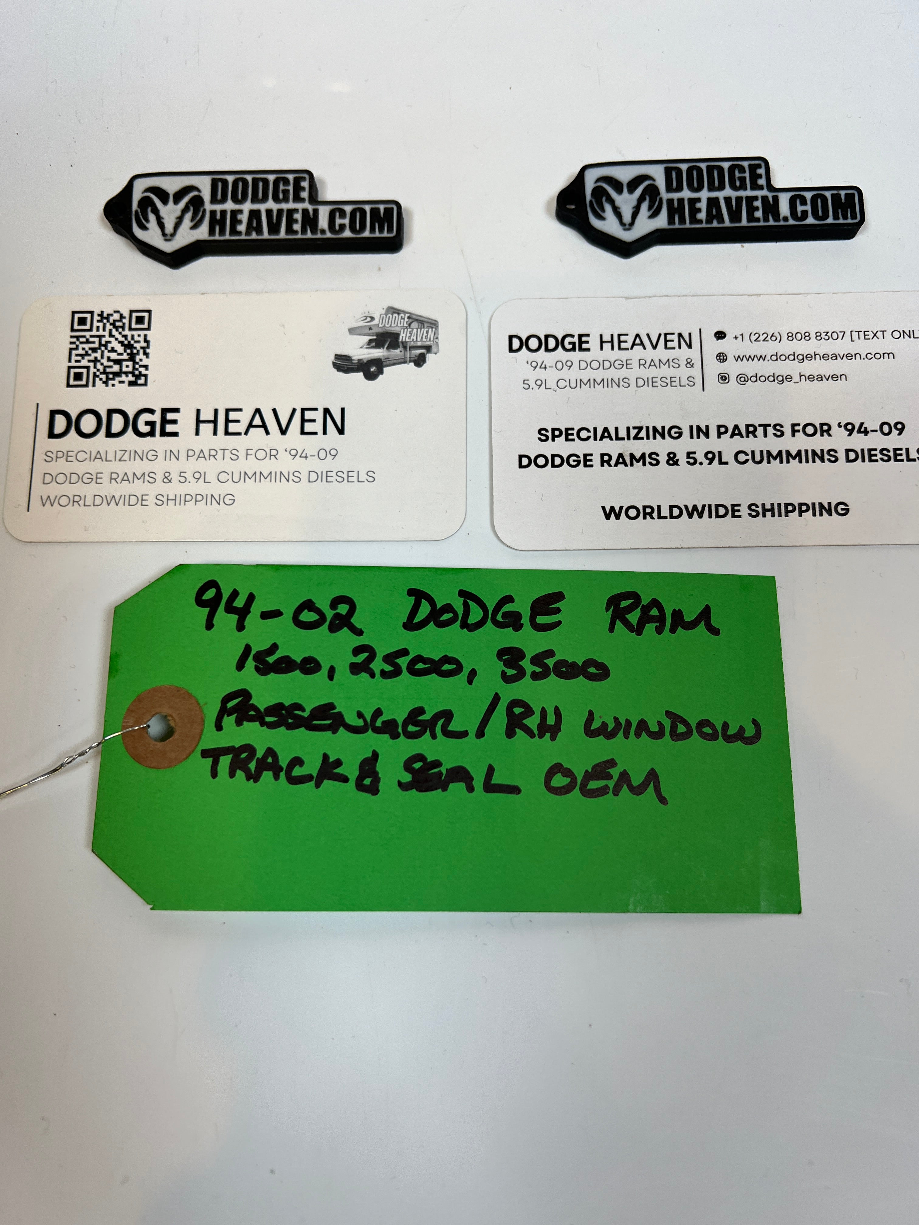 1994-2002 Dodge Ram Passenger / RH Window Track & Seal 1500 2500 3500