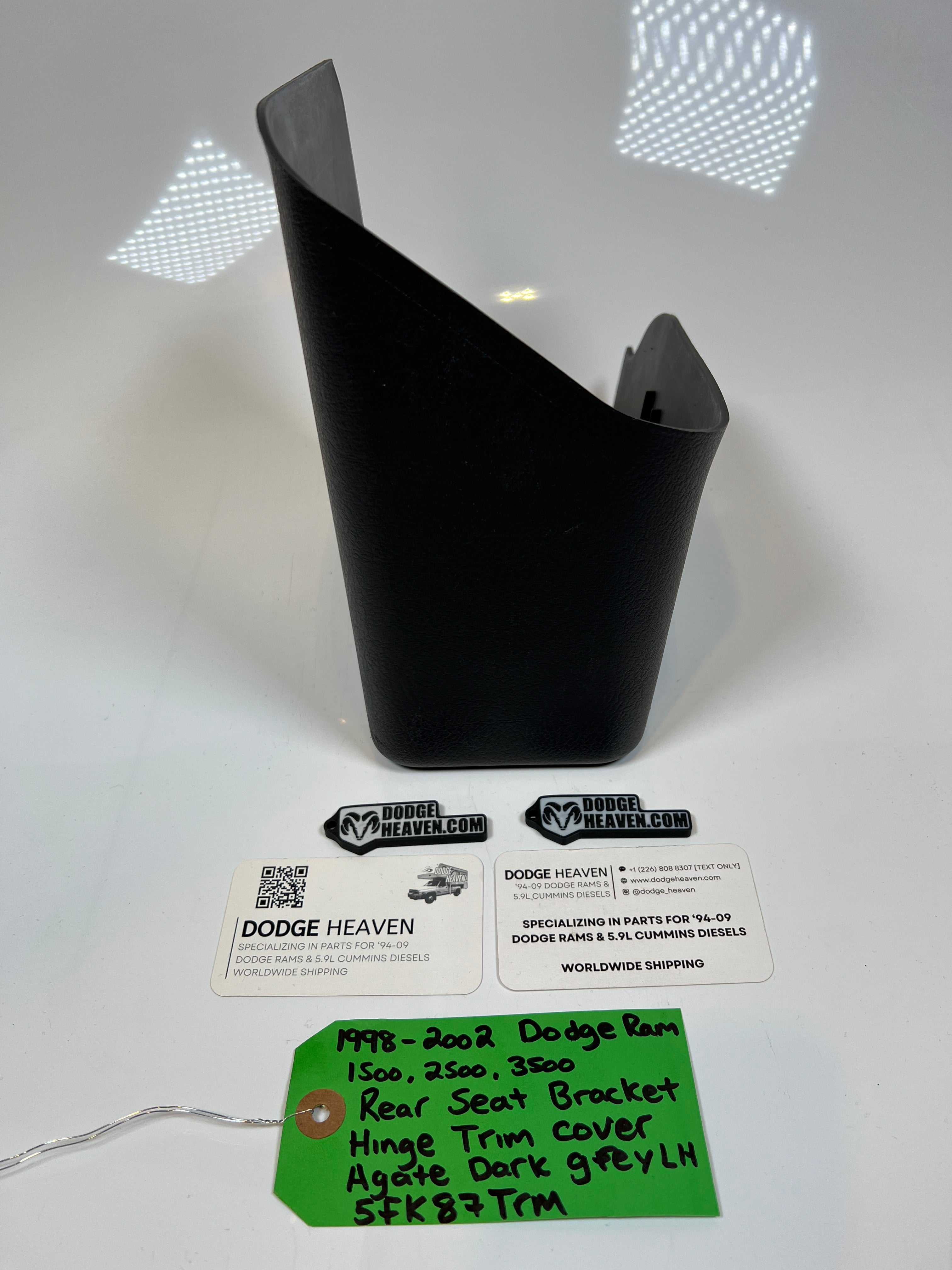 1998-2002 Dodge Ram Driver Rear Seat Bracket Hinge Trim Cover Dark Grey