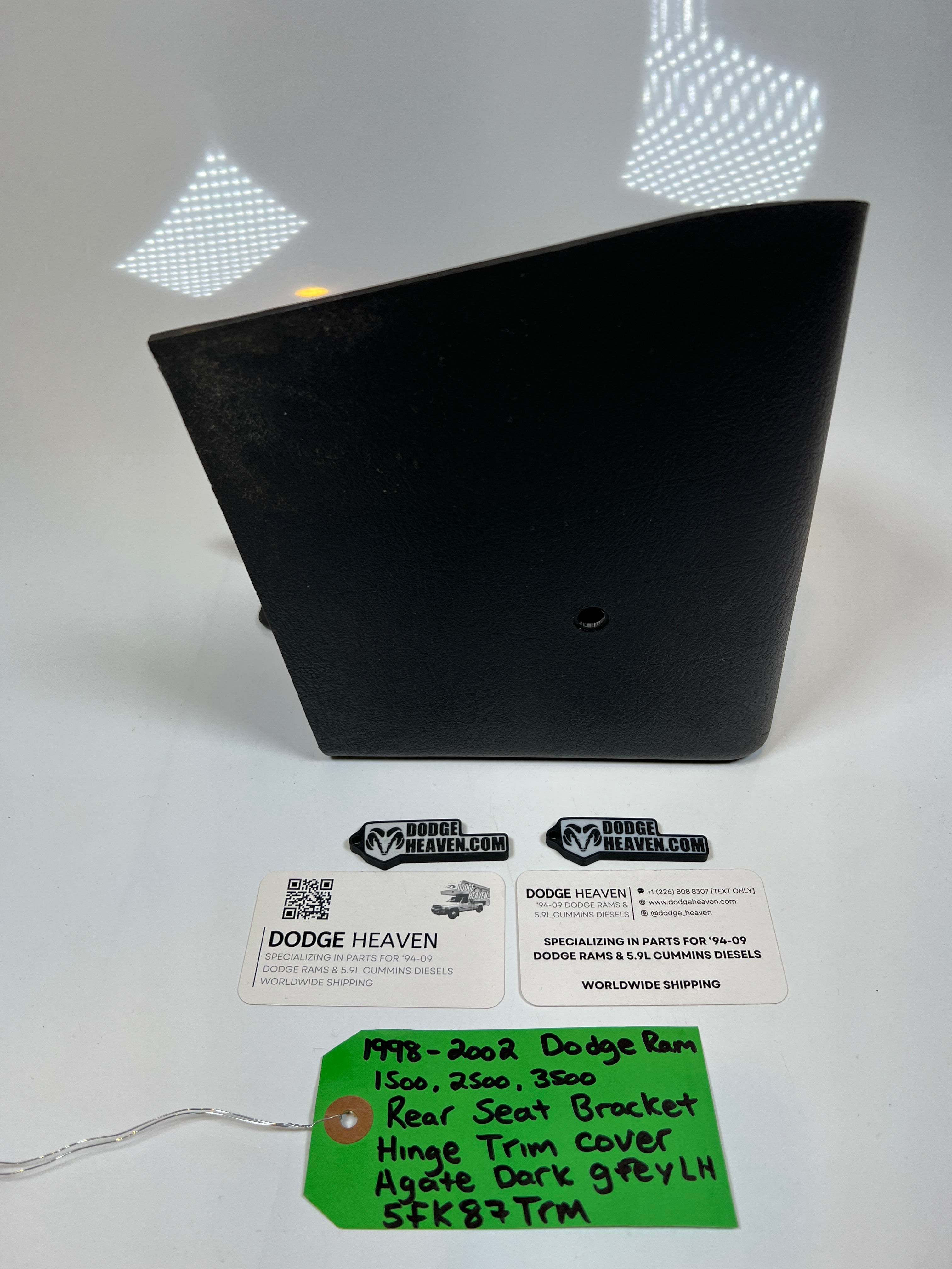 1998-2002 Dodge Ram Driver Rear Seat Bracket Hinge Trim Cover Dark Grey