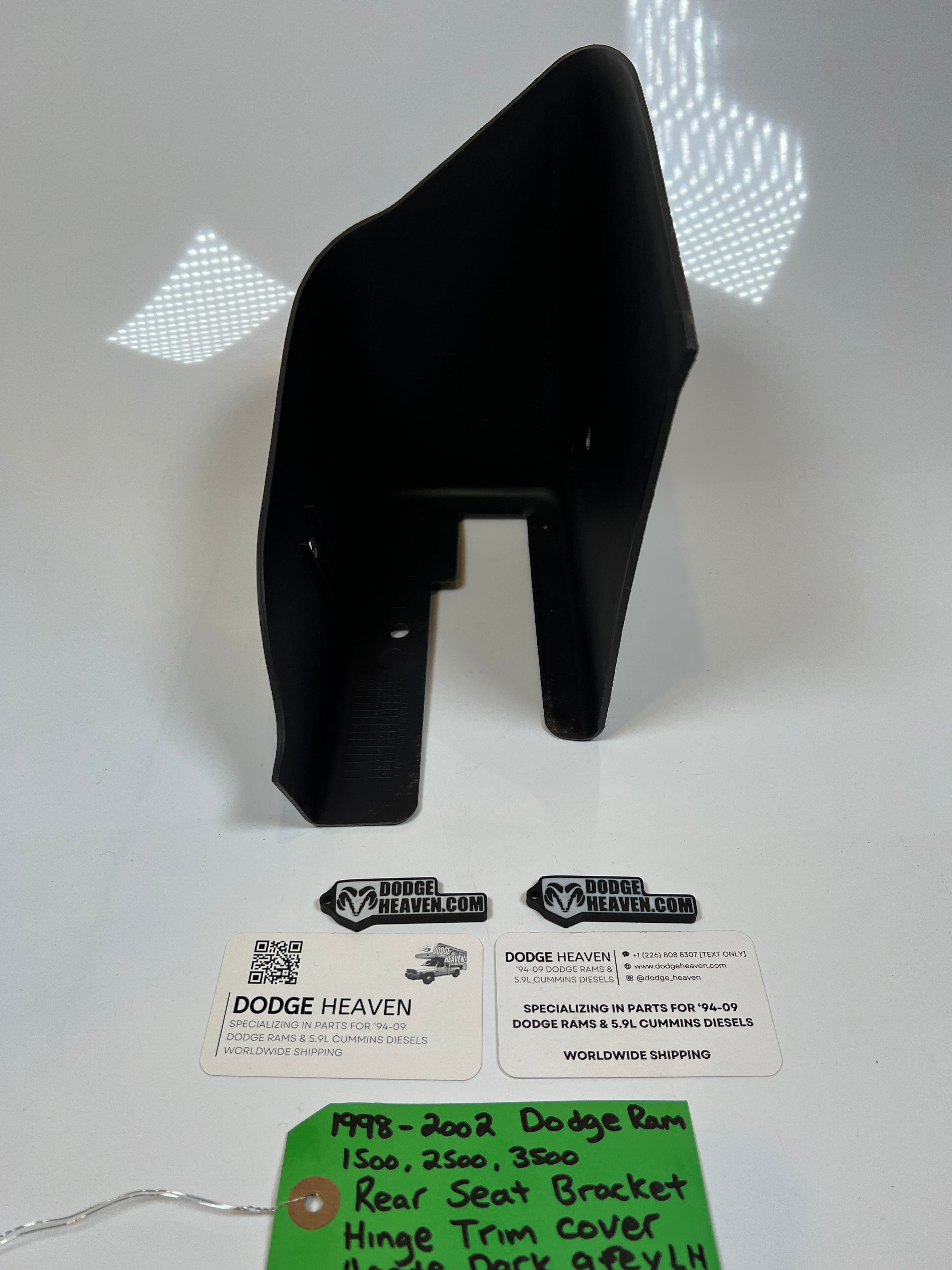 1998-2002 Dodge Ram Driver Rear Seat Bracket Hinge Trim Cover Dark Grey