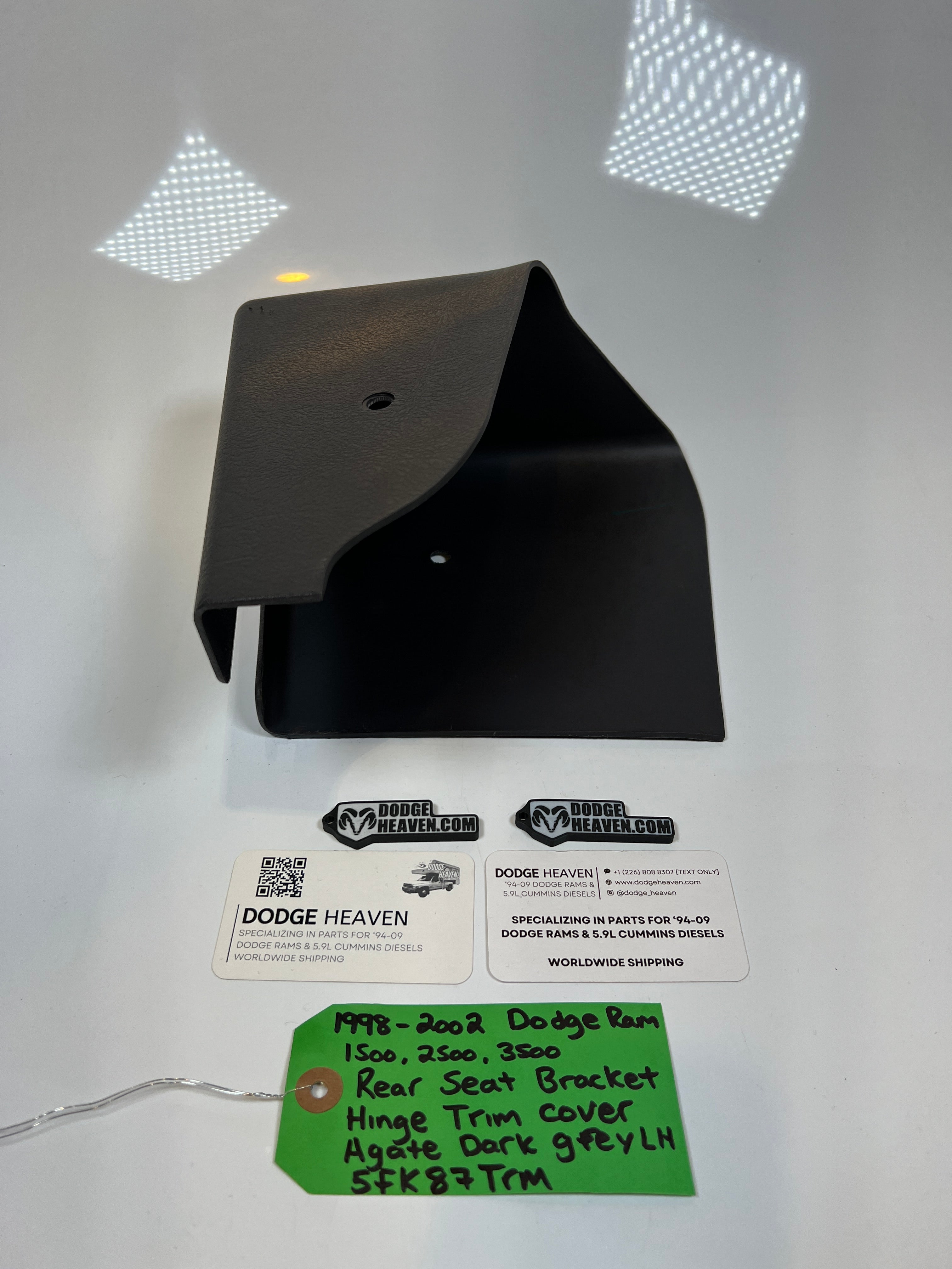 1998-2002 Dodge Ram Driver Rear Seat Bracket Hinge Trim Cover Dark Grey