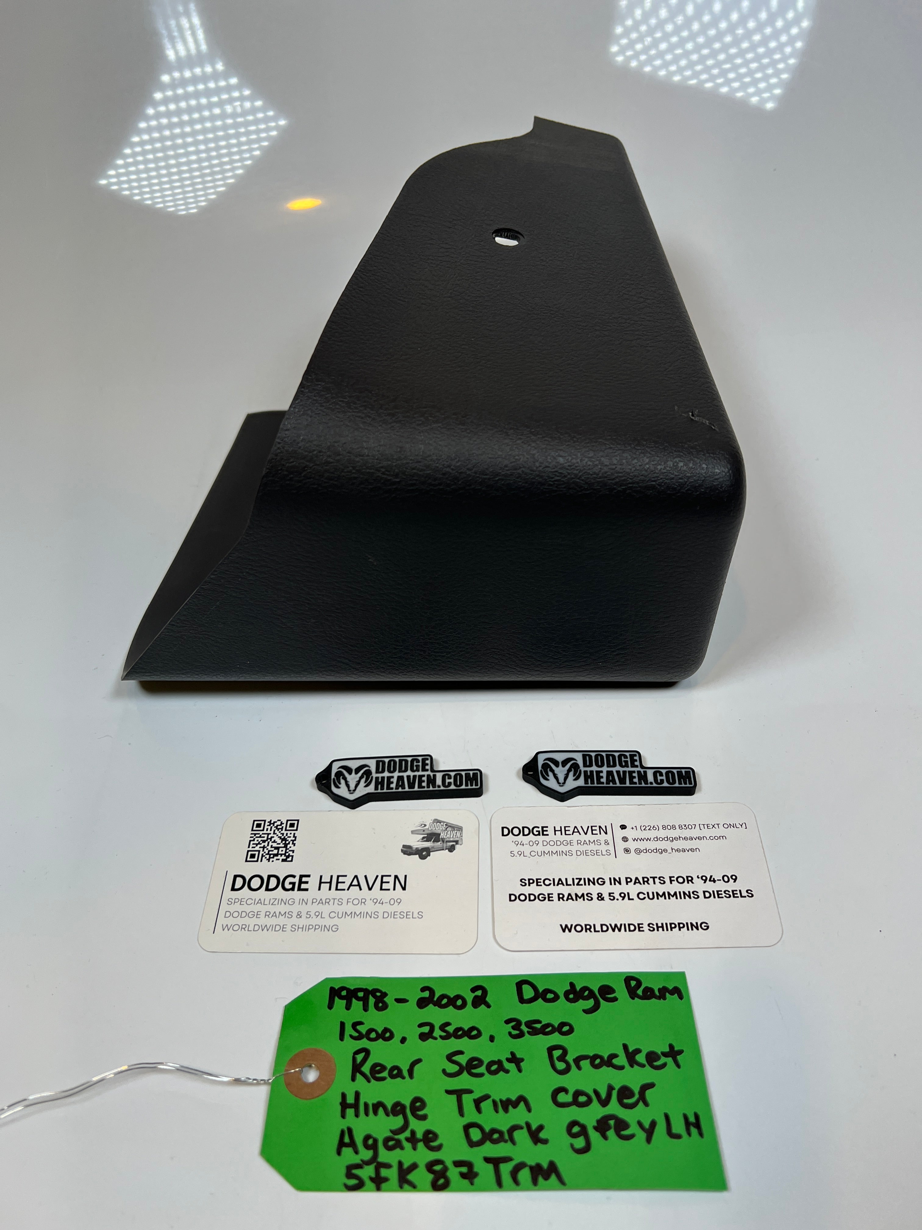 1998-2002 Dodge Ram Driver Rear Seat Bracket Hinge Trim Cover Dark Grey