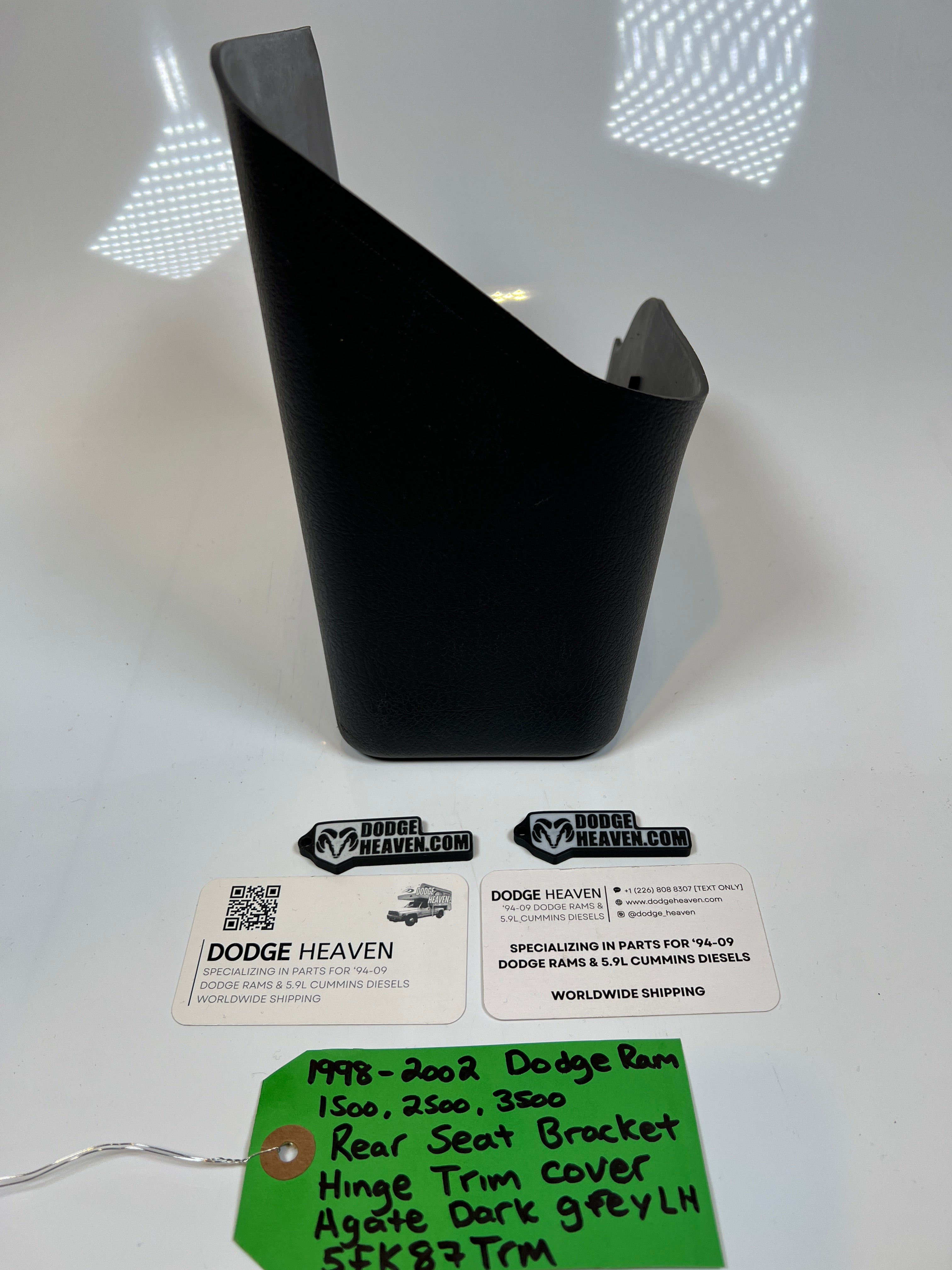 1998-2002 Dodge Ram Driver Rear Seat Bracket Hinge Trim Cover Dark Grey