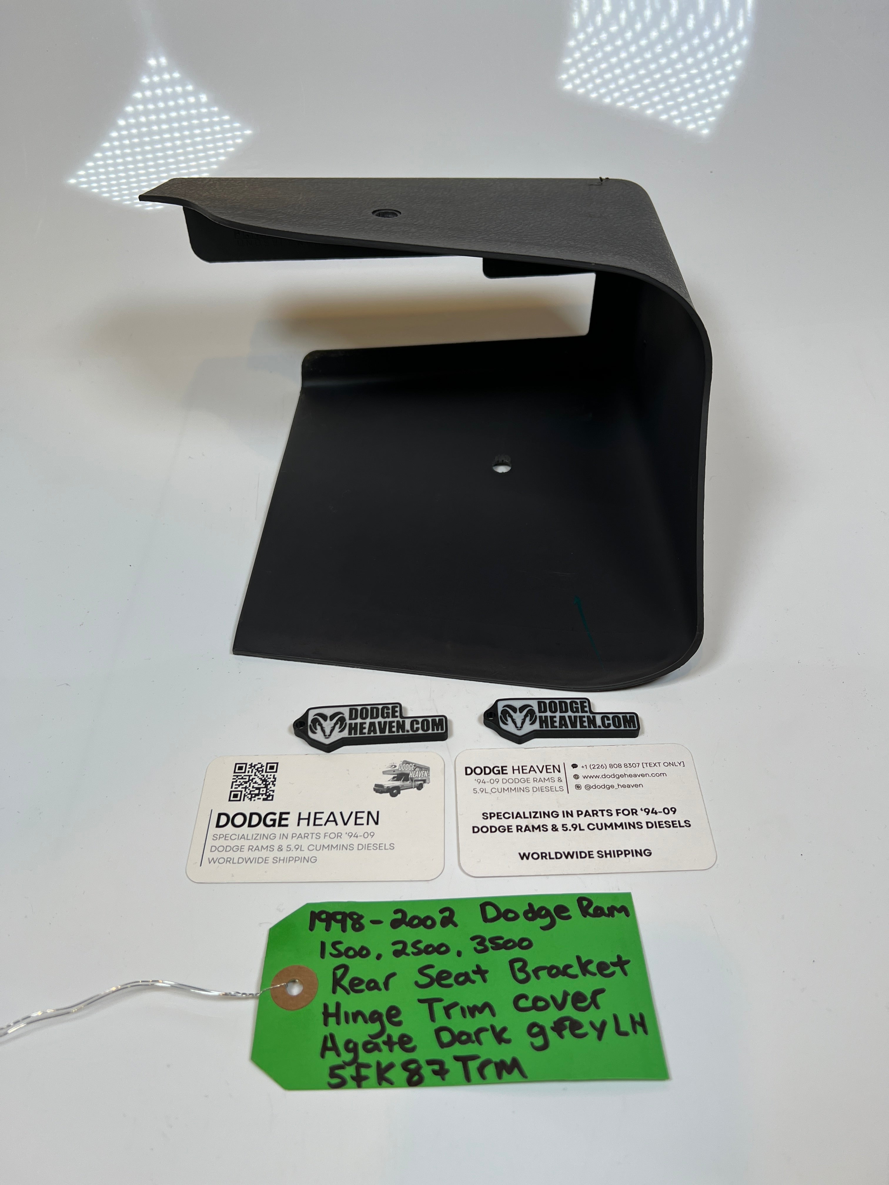 1998-2002 Dodge Ram Driver Rear Seat Bracket Hinge Trim Cover Dark Grey