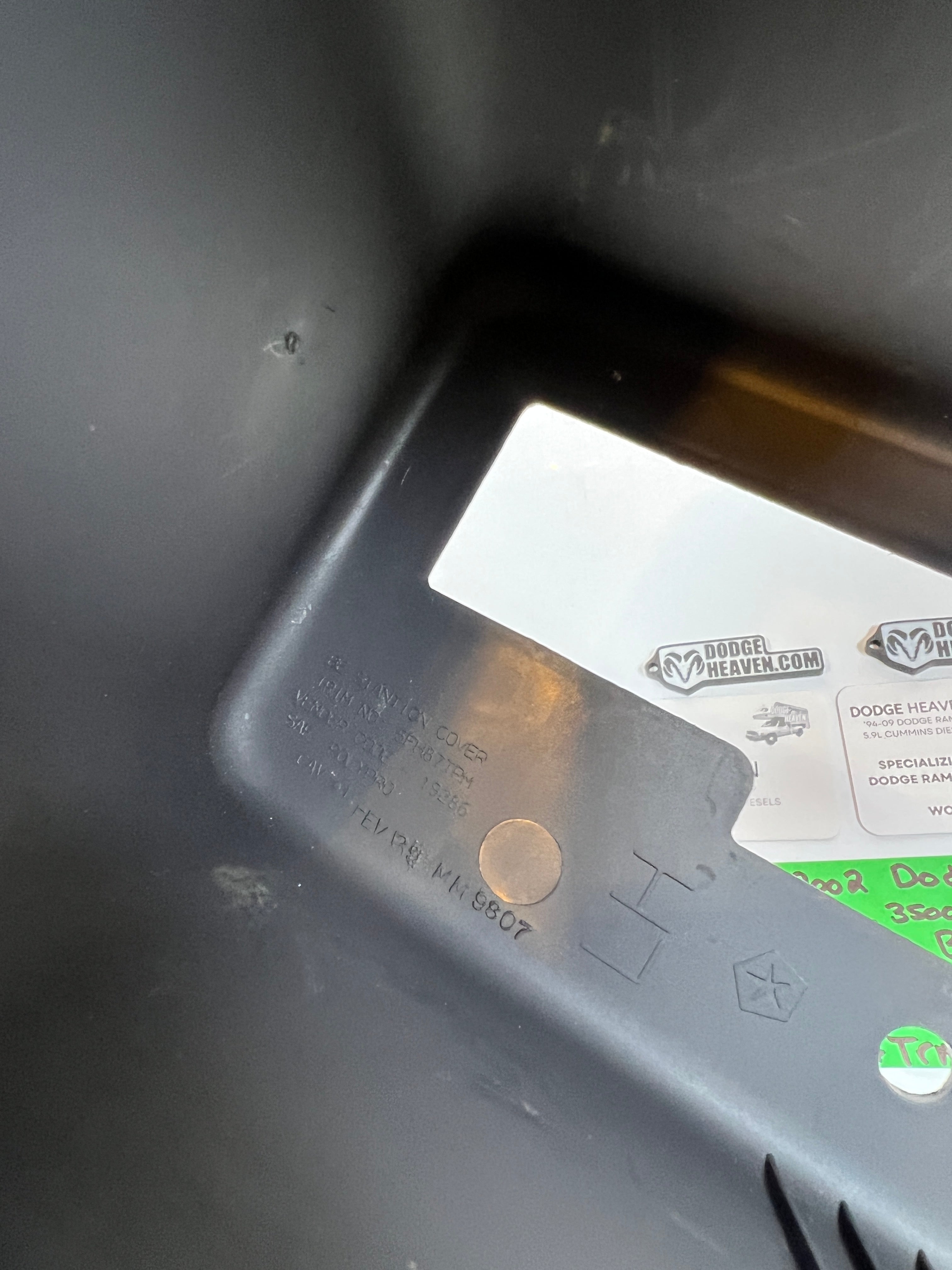 1998-2002 Dodge Ram Driver Rear Seat Bracket Hinge Trim Cover Dark Grey