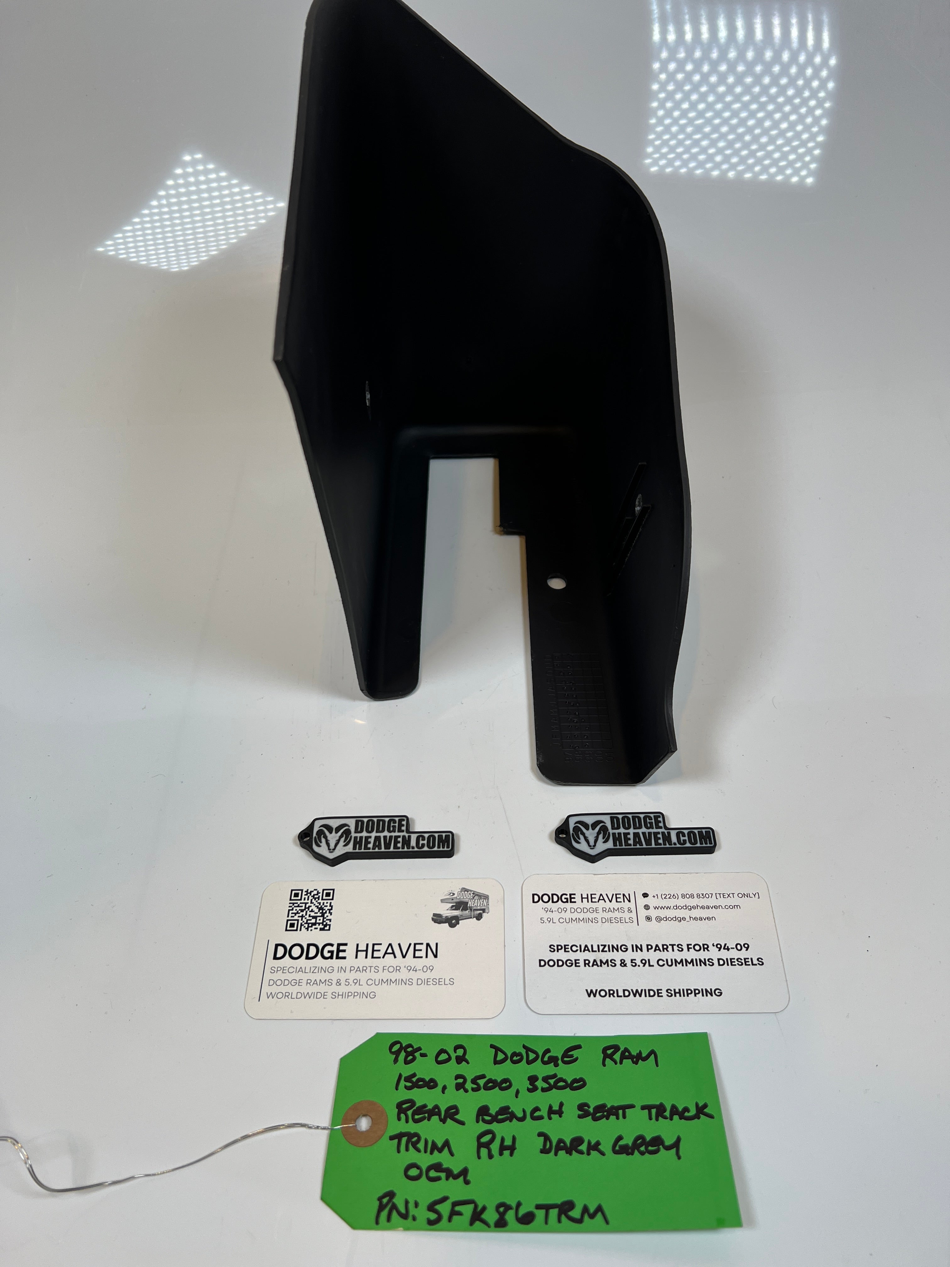 1998-2002 Dodge Ram Passenger Rear Seat Bracket Hinge Trim Cover Dark Grey