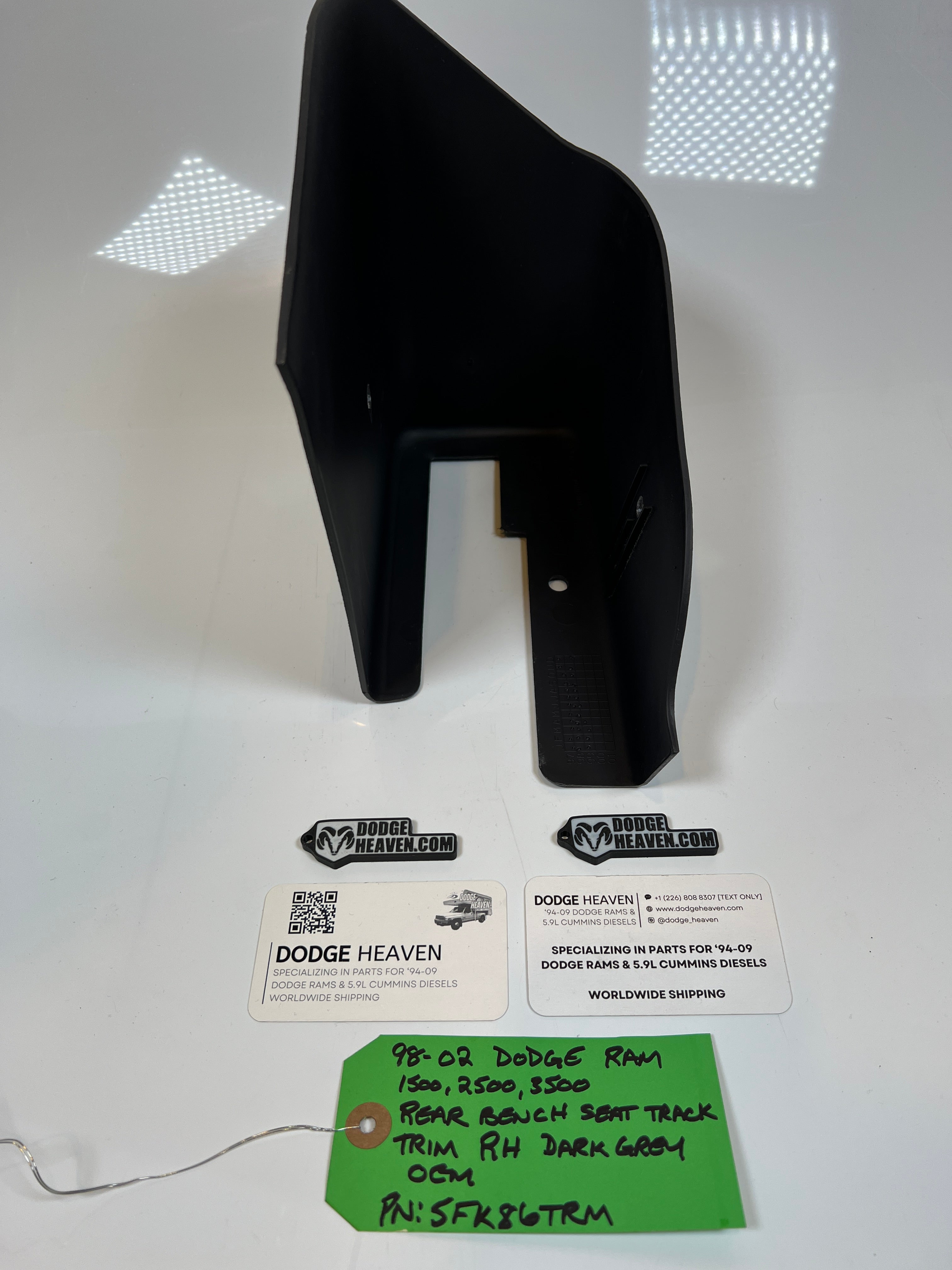 1998-2002 Dodge Ram Passenger Rear Seat Bracket Hinge Trim Cover Dark Grey