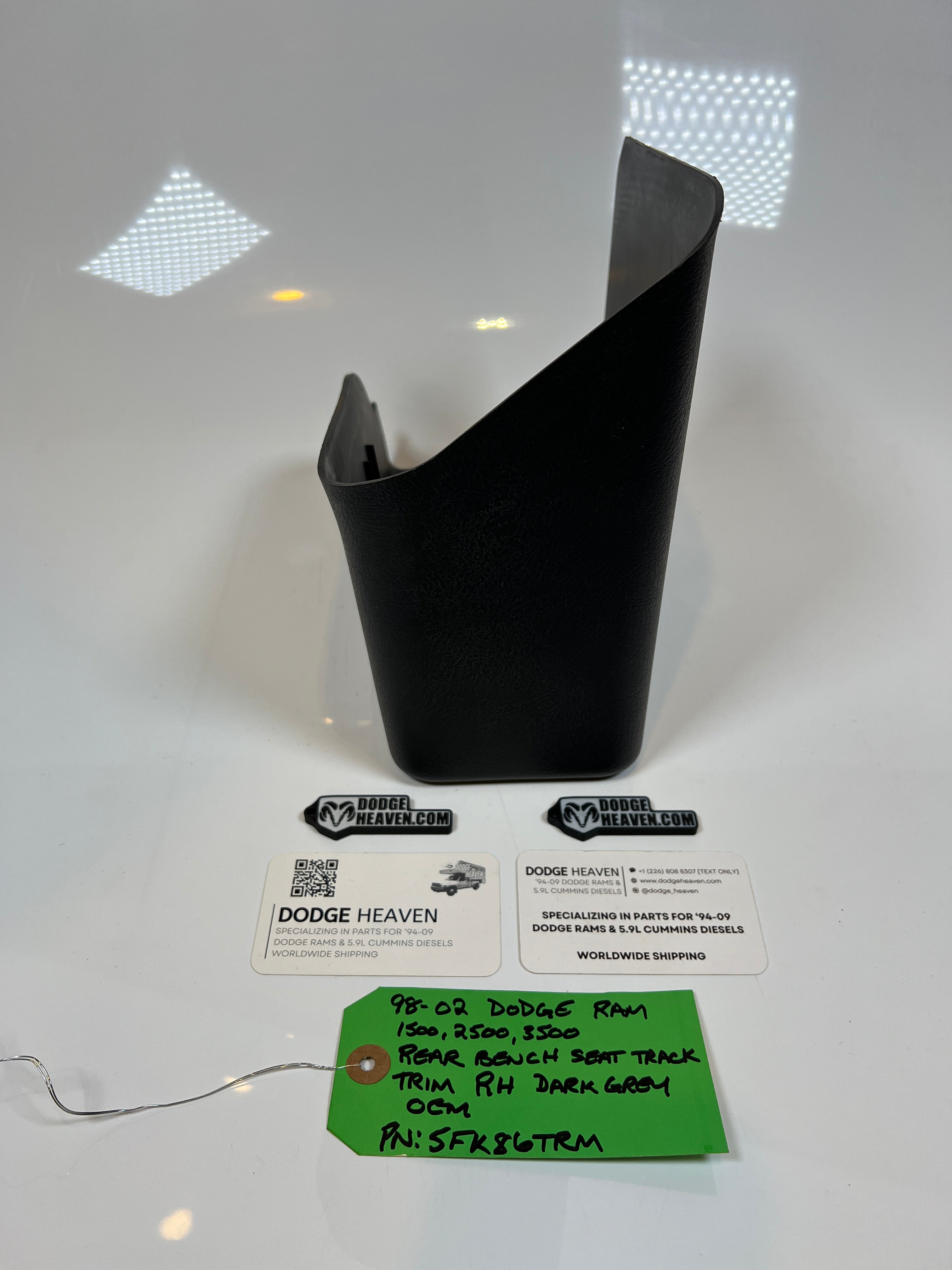 1998-2002 Dodge Ram Passenger Rear Seat Bracket Hinge Trim Cover Dark Grey