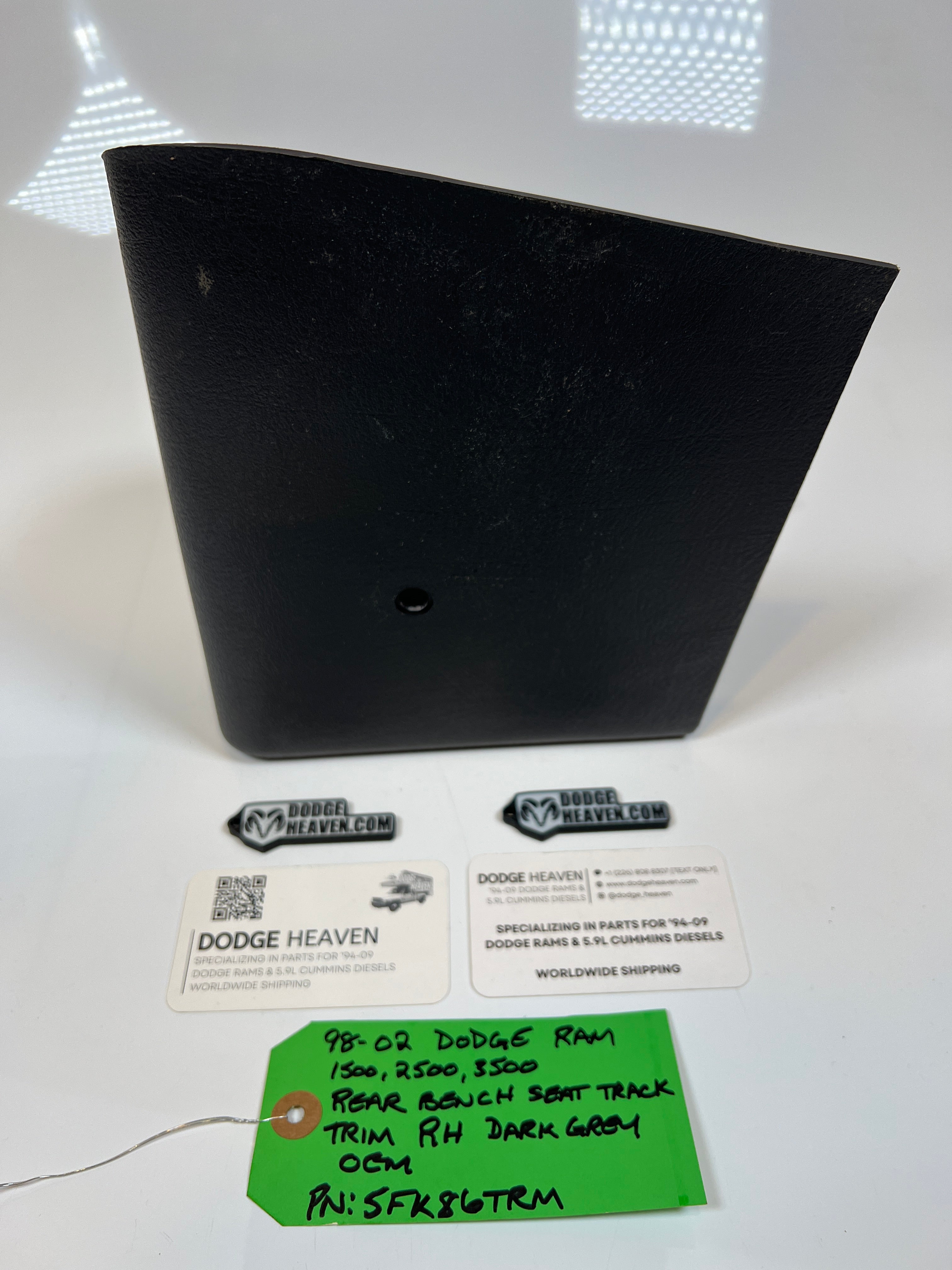 1998-2002 Dodge Ram Passenger Rear Seat Bracket Hinge Trim Cover Dark Grey