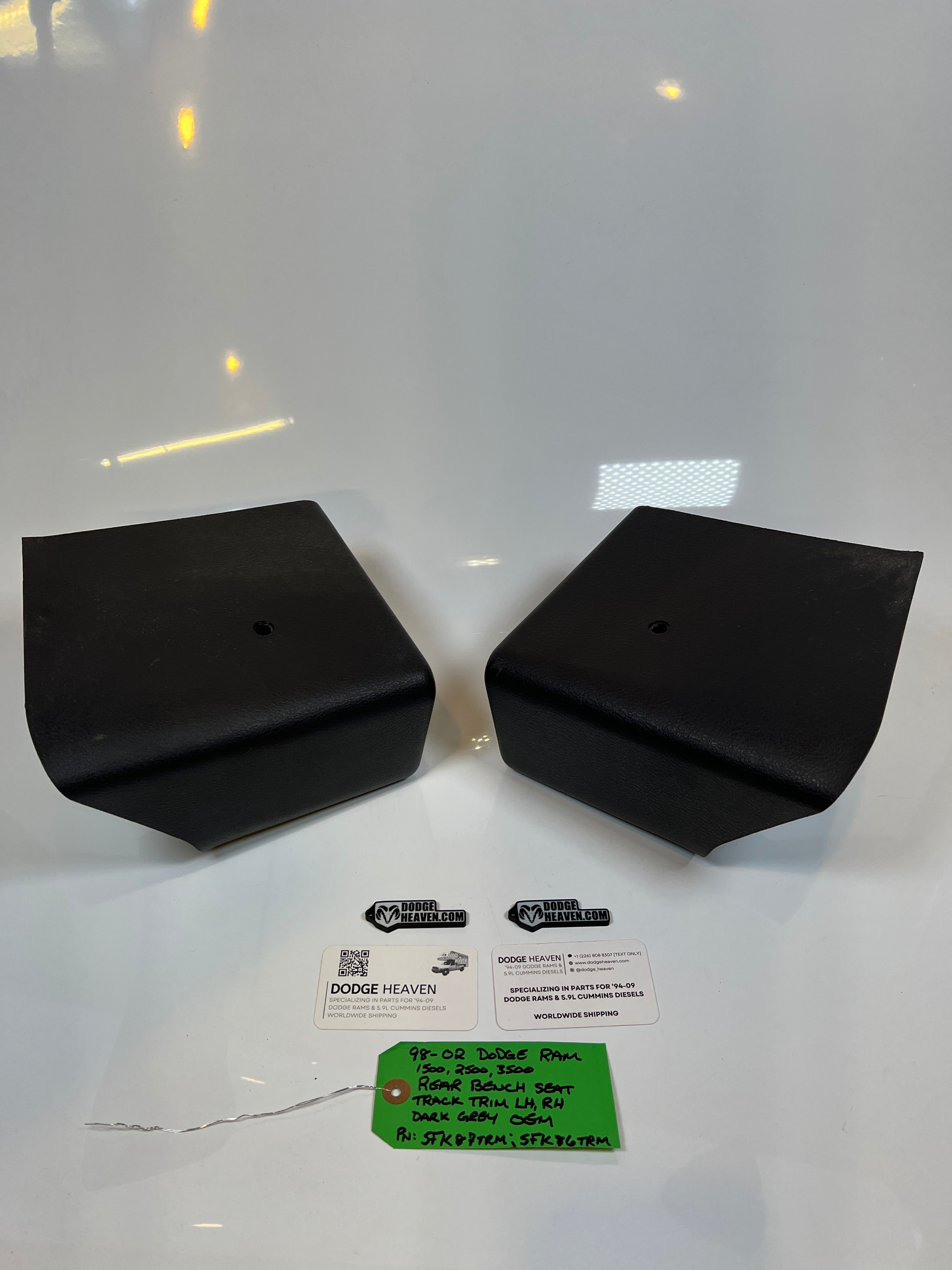 1998-2002 Dodge Ram LH / RH Rear Seat Bracket Hinge Trim Cover Dark Grey Set