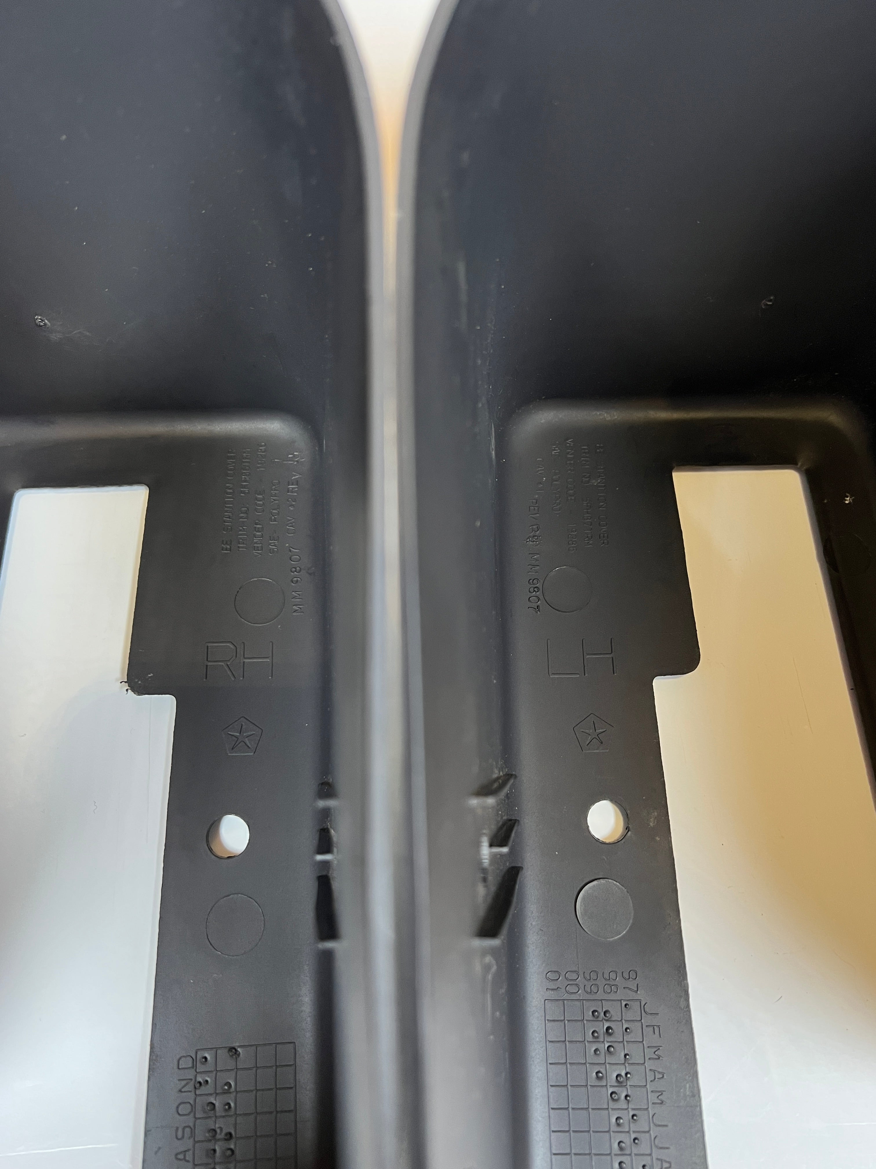 1998-2002 Dodge Ram LH / RH Rear Seat Bracket Hinge Trim Cover Dark Grey Set